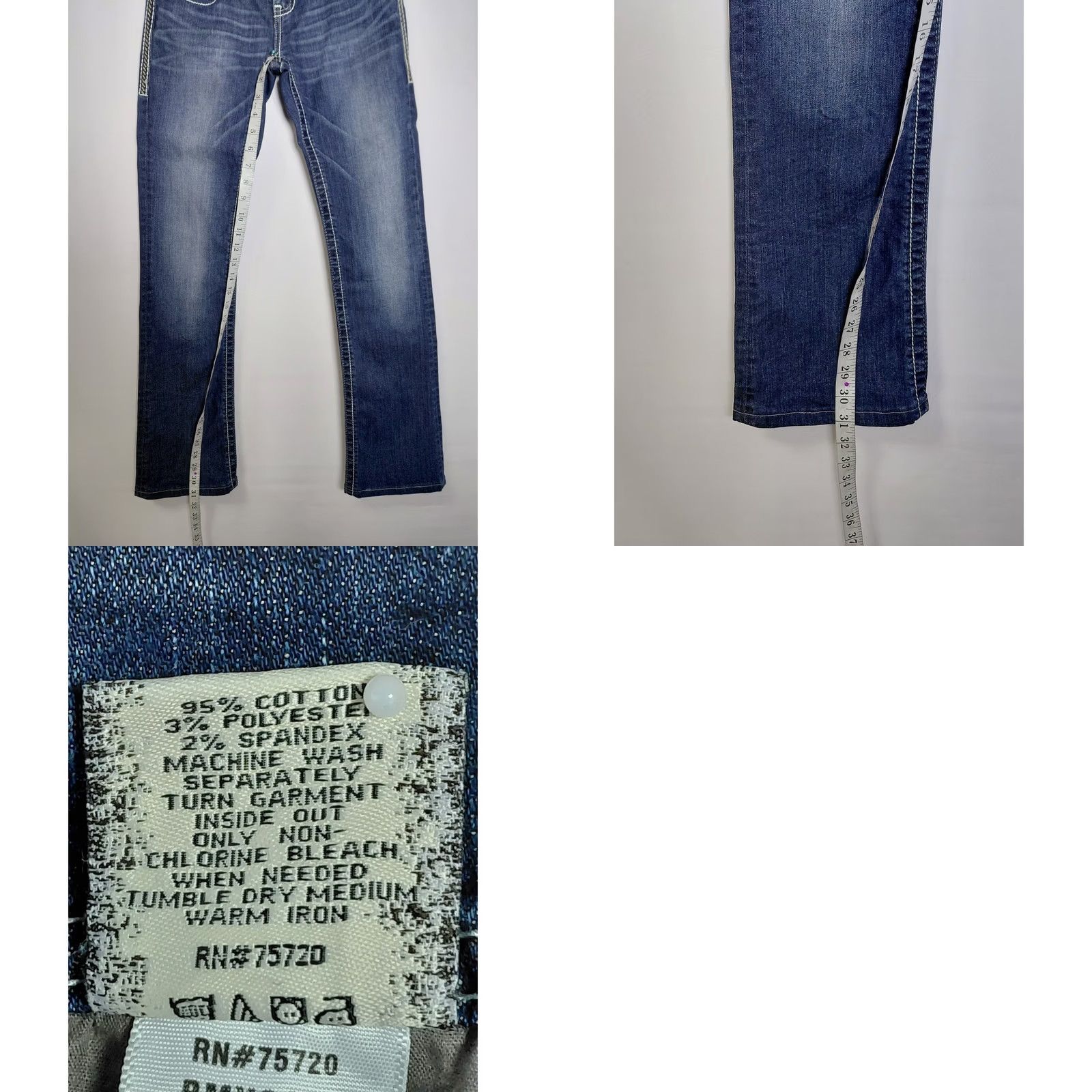 BKE BKE Sabrina Denim Jeans Blue Solid Regular Women Size 26L Size 26" / US 2 / IT 38 - 9 Thumbnail