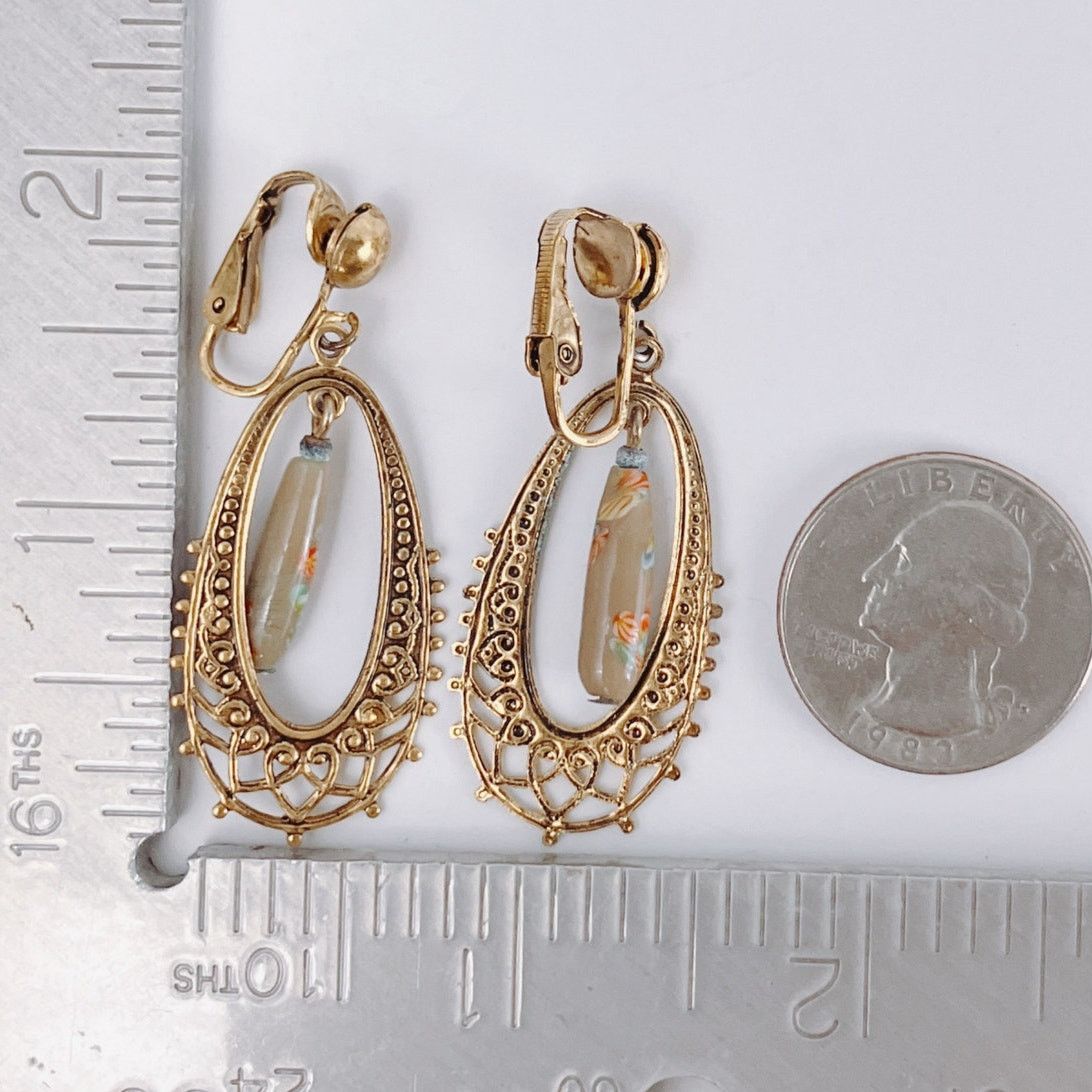 Vintage Vintage Mid Century Clip On Earrings Millefiori Art Glass Size ONE SIZE - 7 Thumbnail