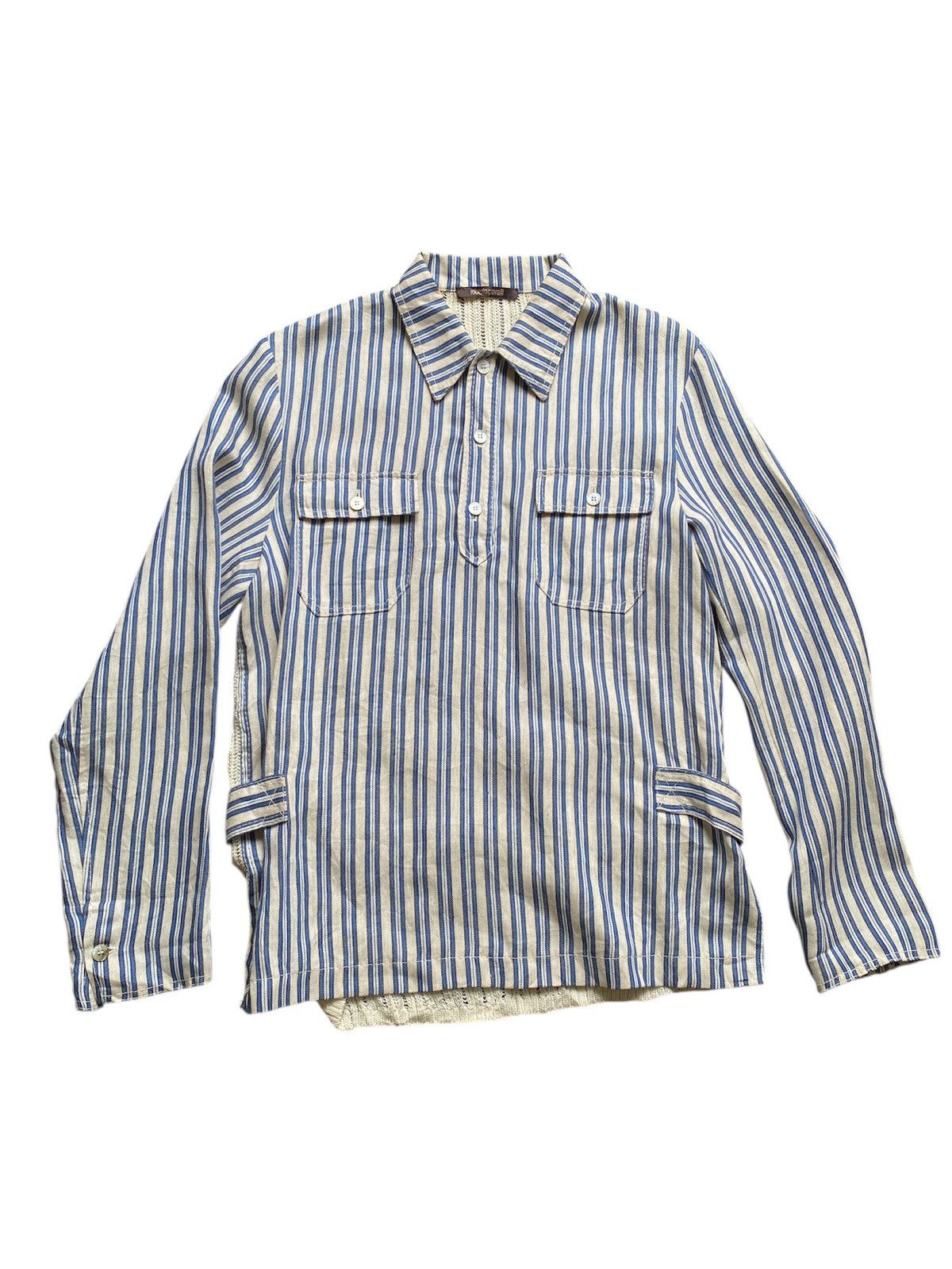 Just Cavalli Roberto Cavalli Hybrid Design Pinstriped Shirt Size US L / EU 52-54 / 3 - 3 Thumbnail