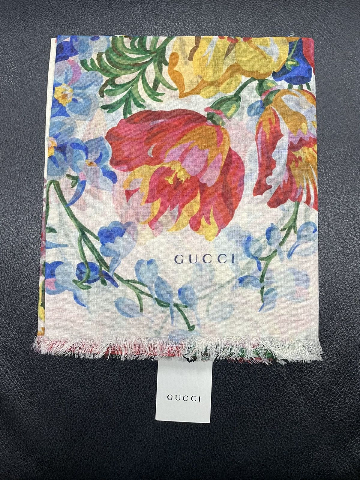 image of Gucci Josephine Floral Scarf in White, Women's