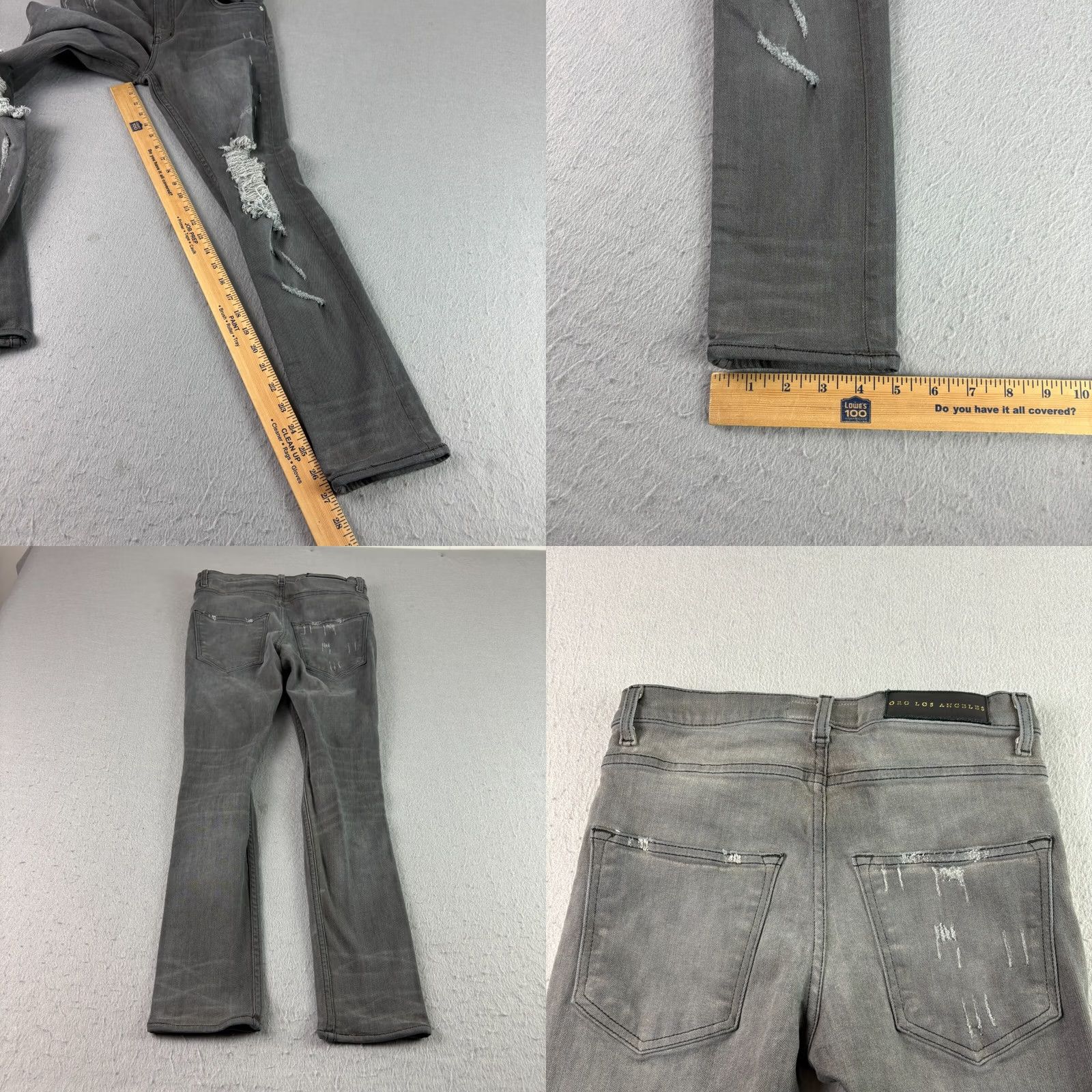 Denime Oro Jeans Mens Slim Gray Distressed Stretch Den​im 28 Regular Inseam 27 Grunge Skinny Style Type: Jeans Mens Size US 28 / EU 44 - 8 Thumbnail
