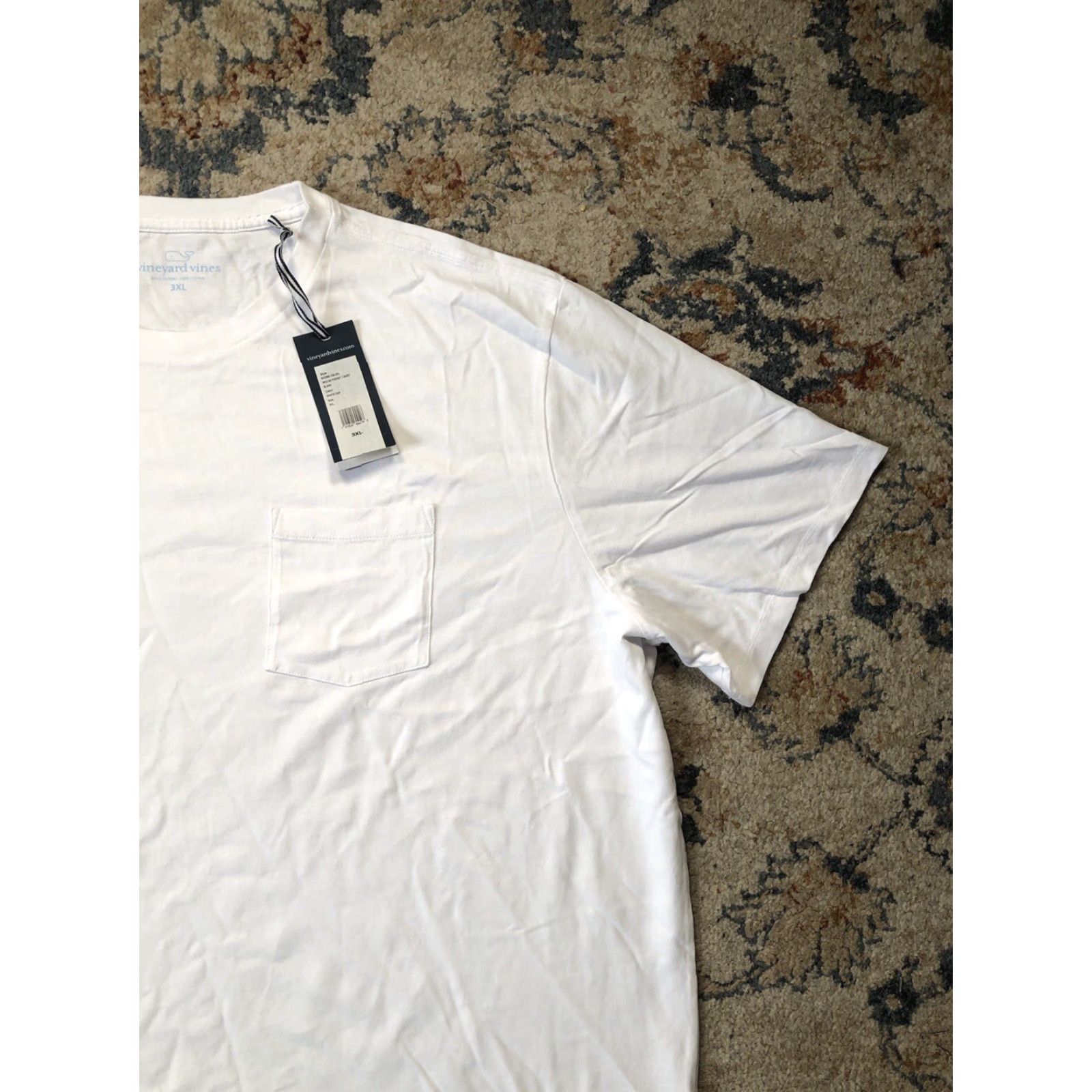 Vineyard Vines Vineyard Vines Mens T-Shirt White Solid Pocket 100% Cotton XXXLCrew Neck Short Sleeve NWT Size US XXL / EU 58 / 5 - 4 Thumbnail