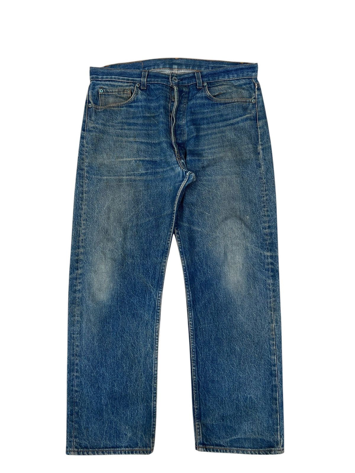 Levi's Vintage 80s Levi’s 501 Made in USA Dirty Mud Denim Jeans Size US 35 - 1 Thumbnail