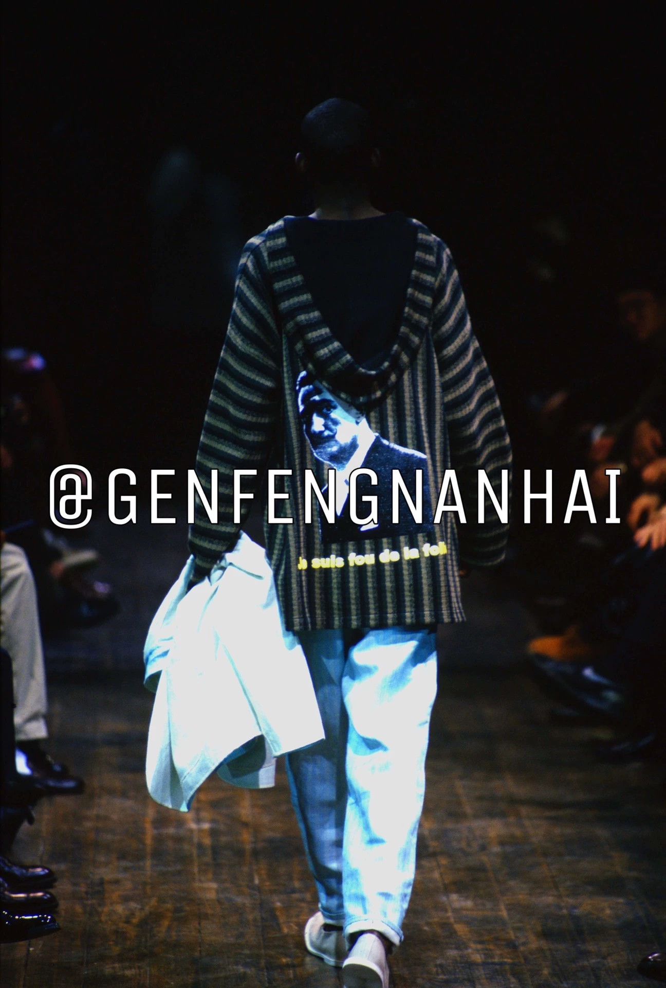 Yohji Yamamoto Yohji Yamamoto 98SS Striped Portrait Print Hoodie Size US M / EU 48-50 / 2 - 5 Thumbnail