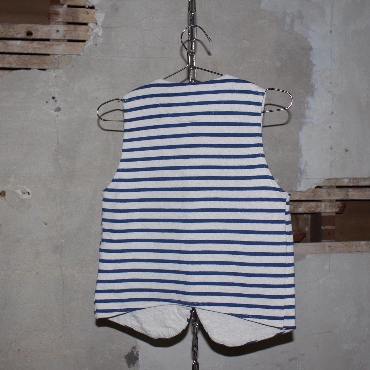 Kapital KAPITAL 2000s White Blue Striped Vest Size US XS / EU 42 / 0 - 6 Thumbnail