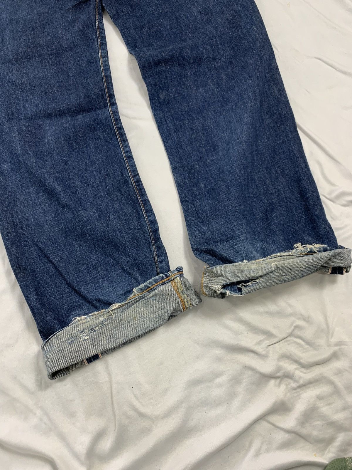 Edwin Vintage edwin selvedge raw jeans distres Size US 31 - 11 Thumbnail