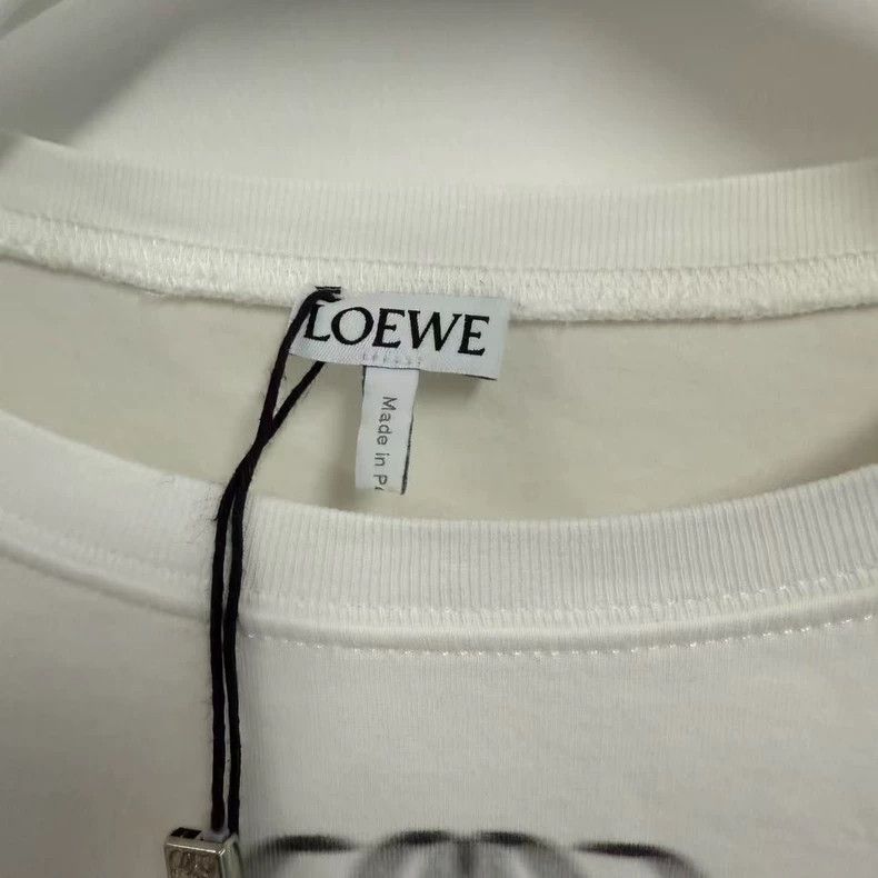 Loewe LOEWE Classic logo printed white short T-shirt on the ches Size M / US 6-8 / IT 42-44 - 3 Thumbnail