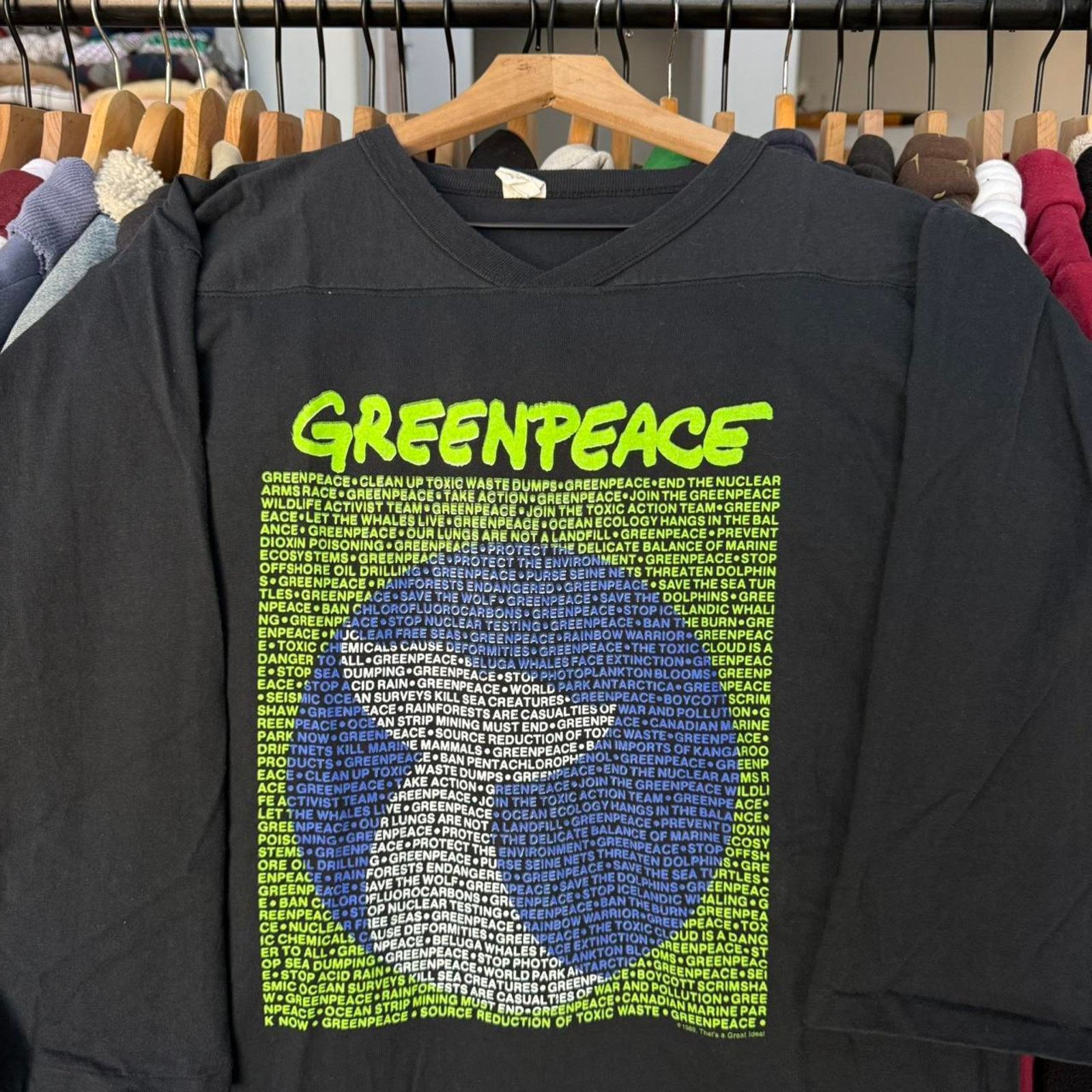Other Vintage 1989 green peace humanitarian t-shirt Size US XL / EU 56 / 4 - 2 Thumbnail
