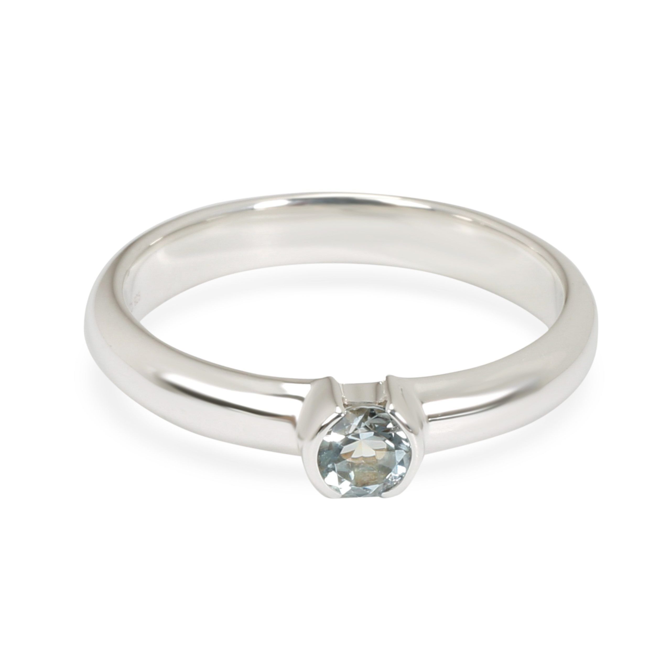 image of Tiffany Co Tiffany & Co. Etoile Half Bezel Blue Topaz Ring In Sterling Silver, Women's