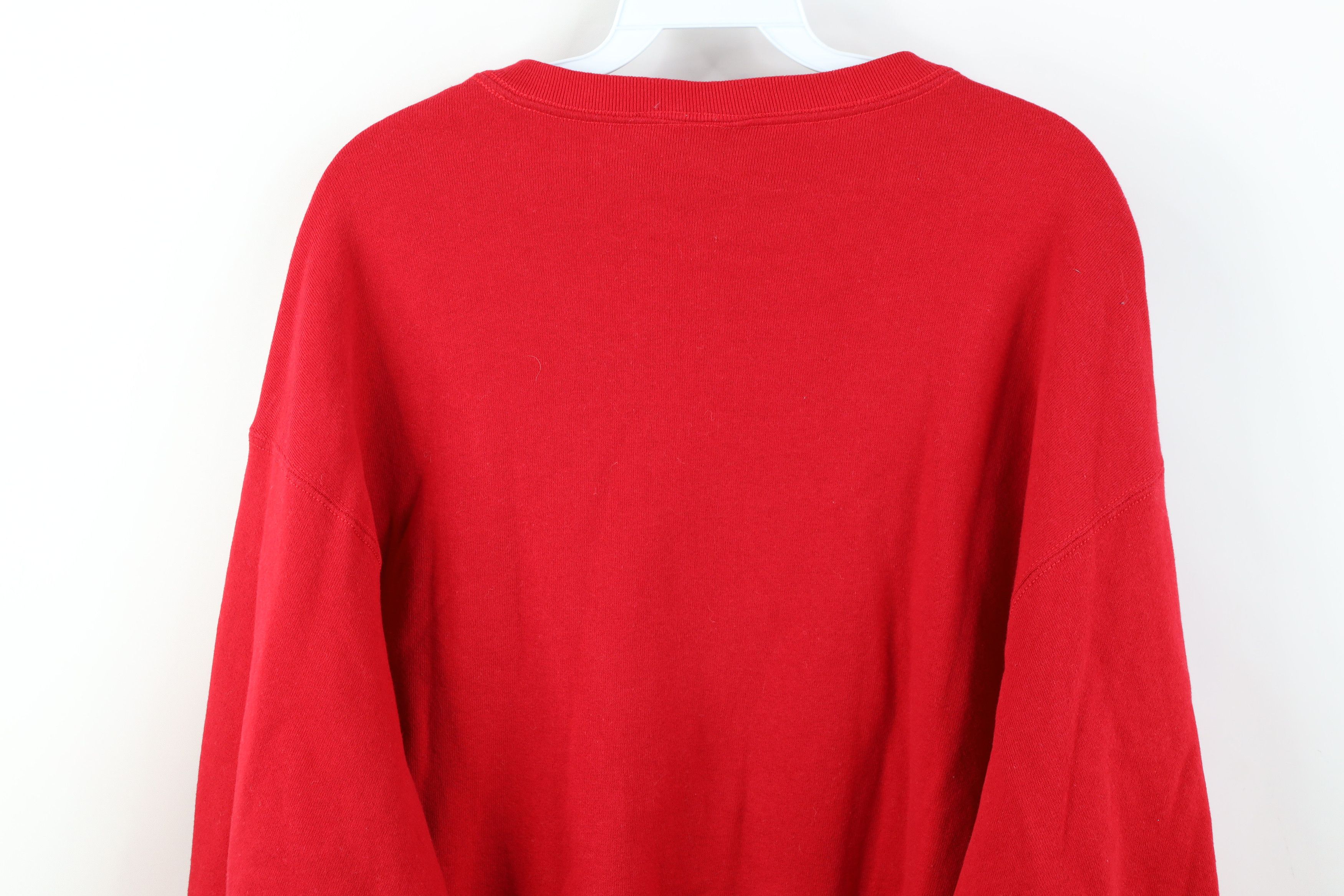 Vintage Vintage 90s Streetwear Blank Heavy Crewneck Sweatshirt Red Size US XXL / EU 58 / 5 - 10 Thumbnail