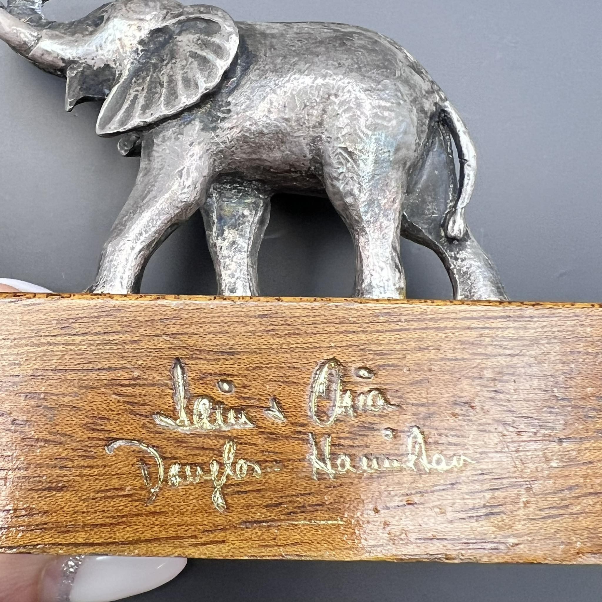 Vintage Heavy Vintage Silver Plated Figure Animal Elephant Size ONE SIZE - 2 Thumbnail