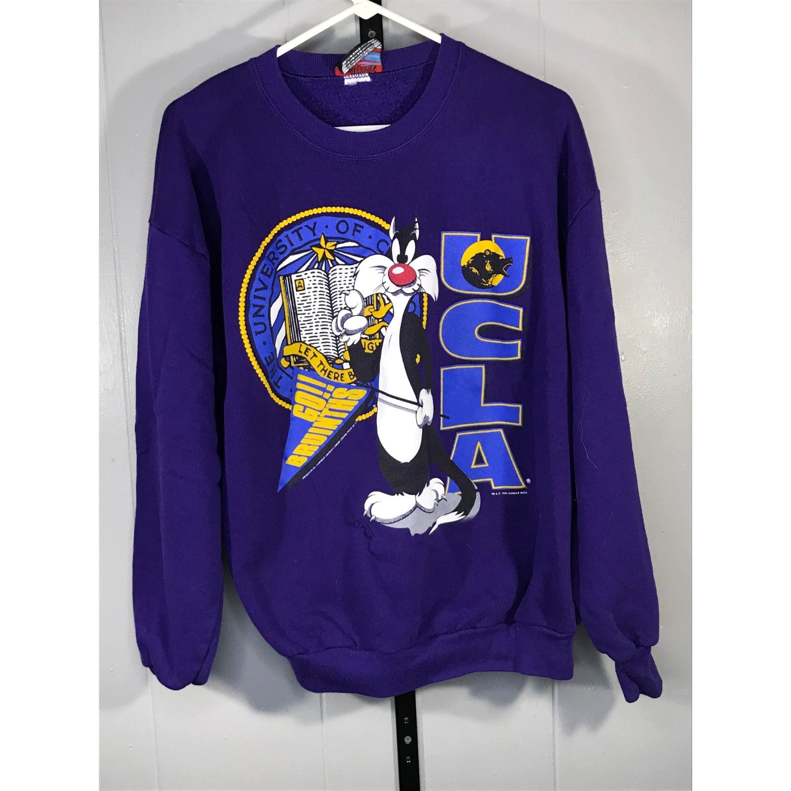 Jerzees Vintage 1993 UCLA Bruins Sylvester Looney Tunes Crewneck Swe Size US XL / EU 56 / 4 - 1 Thumbnail