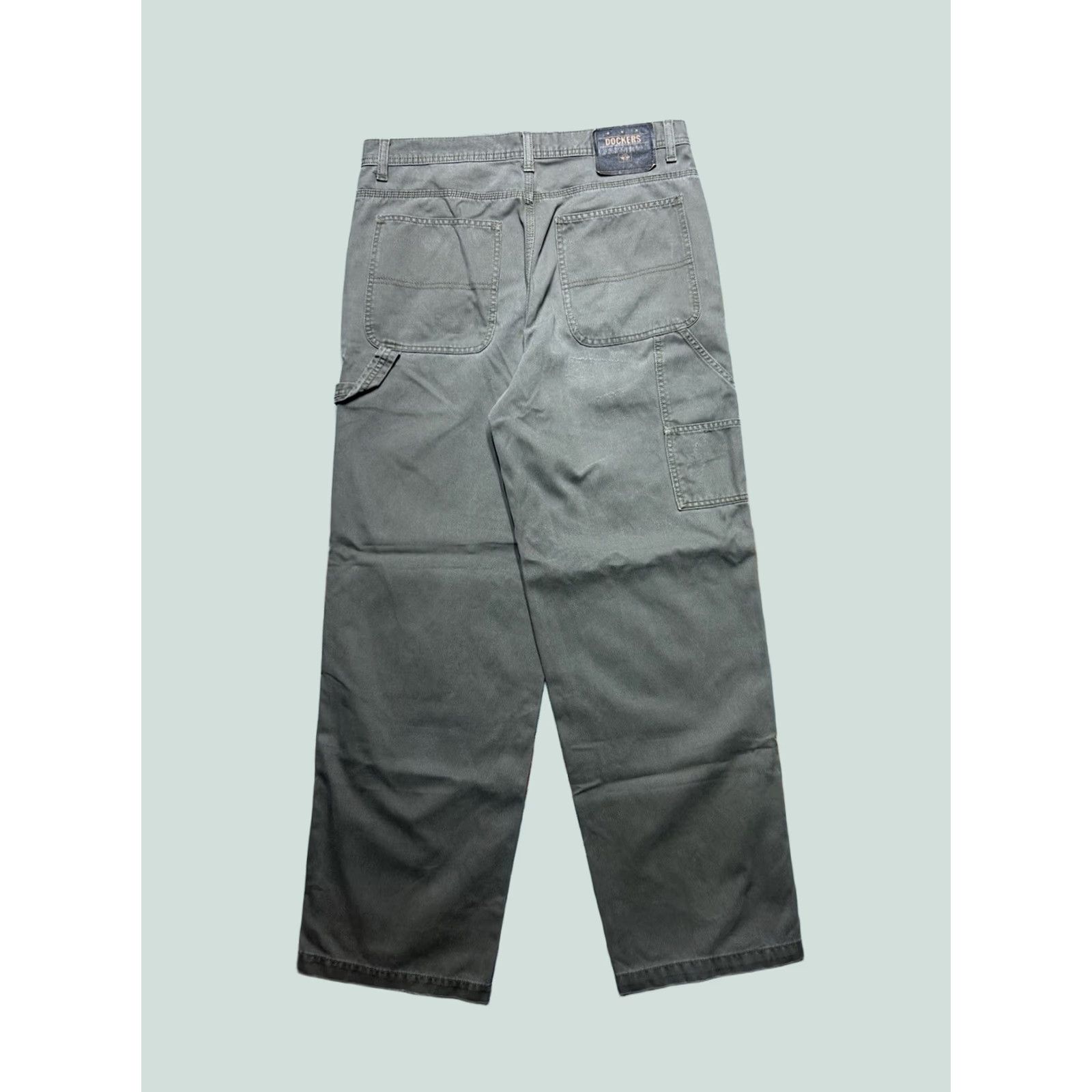 Dockers VINTAGE Dockers Carpenter Pants Wide-Leg Corduroy Workwear 33x32 Mens Green Size US 33 - 1 Thumbnail