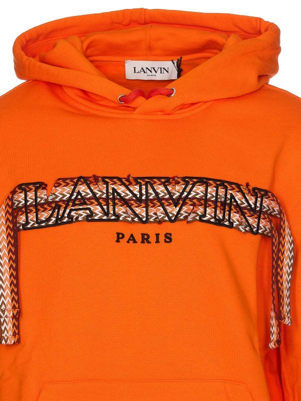 Lanvin o1y0225 Embellished Logo Hoodie in Orange Size US L / EU 52-54 / 3 - 2 Thumbnail