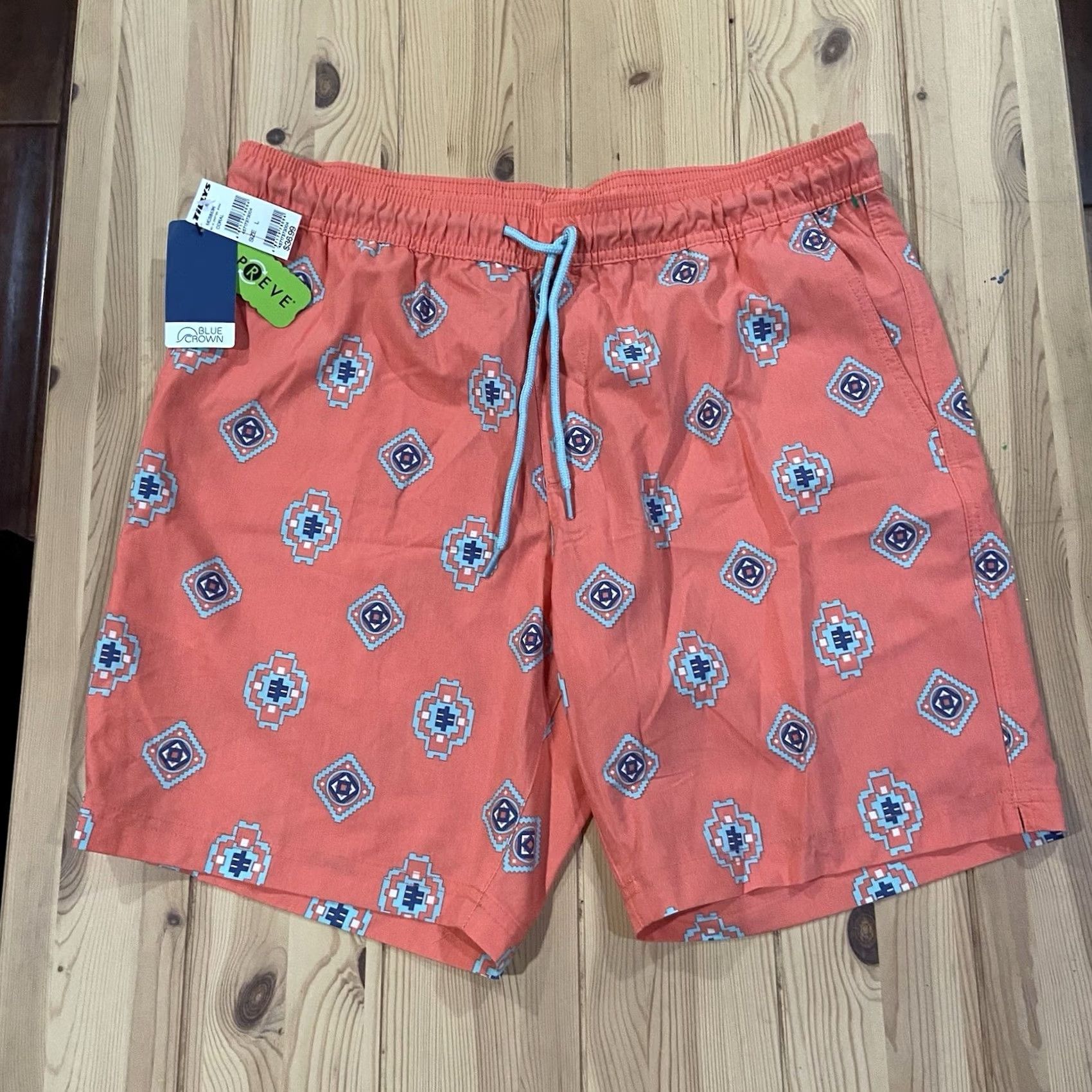 Tillys Tillys Swim Bottom Trunks Pink Water-Reactive New Blue Crown Aztec L Men Large Size US 33 - 2 Thumbnail