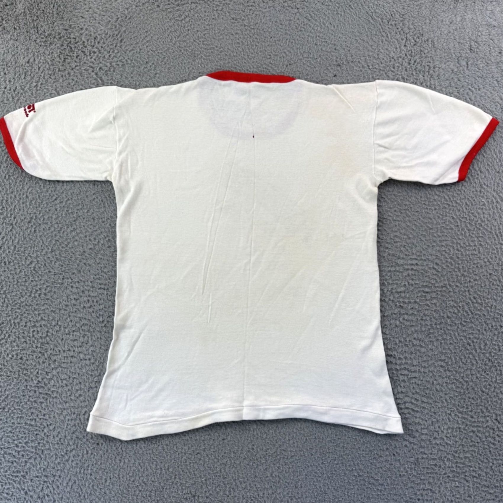 Vintage VINTAGE Olympics Shirt Mens M Ringer 80s USA Logo Graphic Print White Short Sleeve 1984 Los Angeles Sports Size US M / EU 48-50 / 2 - 6 Thumbnail