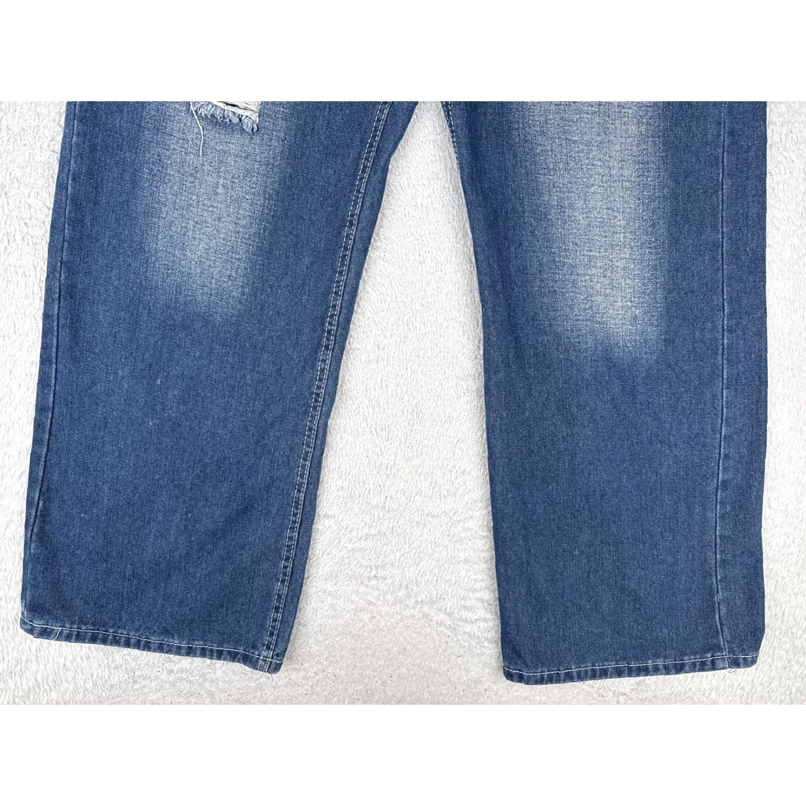 Miss Me VINTAGE Miss Me Jeans Womens 27 Blue Rhinestone Cross Back Pockets Distressed JP5854B Size 27" / US 4 / IT 40 - 2 Thumbnail