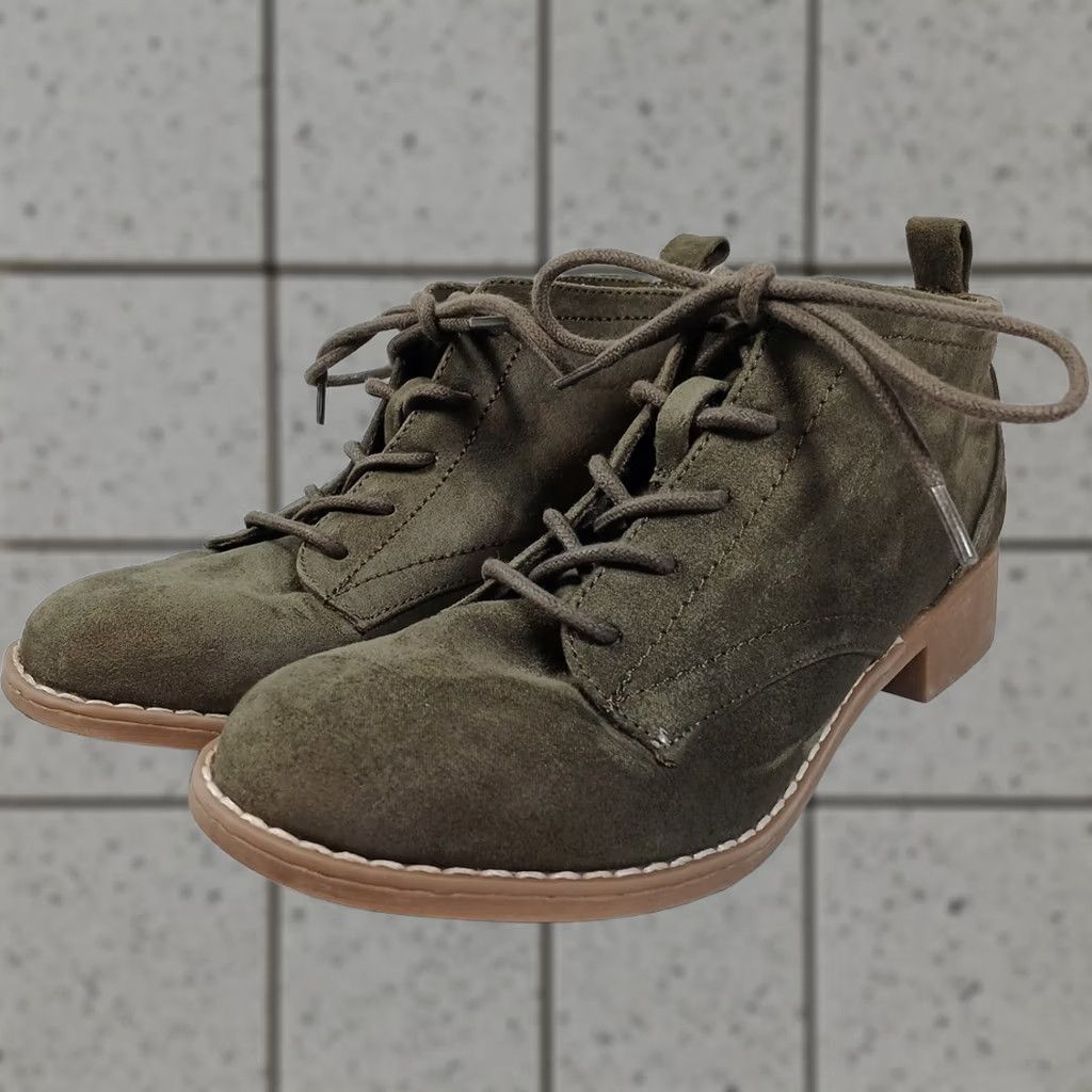 Olive Makalu California Women’s 6 Suede Lace-Up Ankle Boots Olive Casual Heel Wedge Pump Shoes Women Size US 6 / IT 36 - 1 Thumbnail