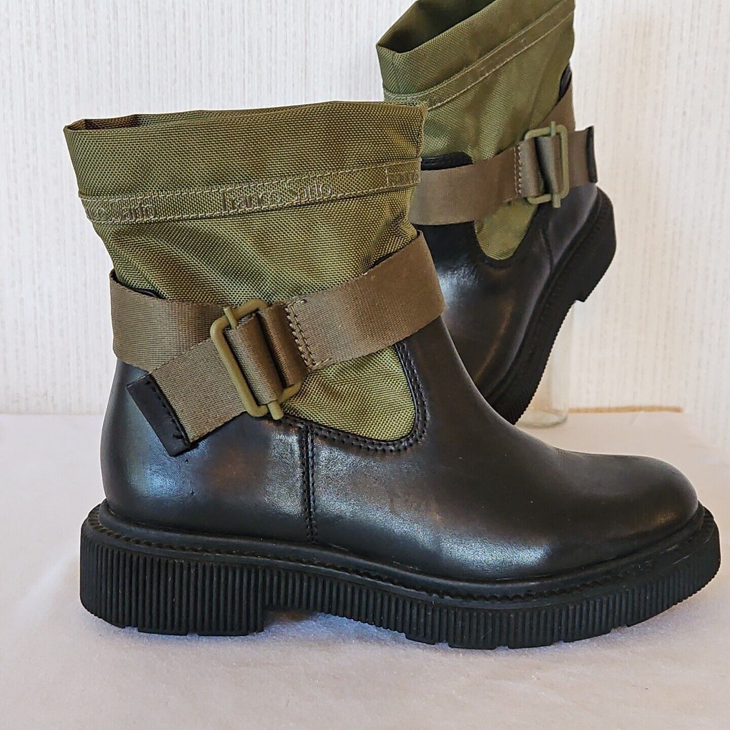 Franco Sarto Franco Sarto Leather Ankle Boots Womens 5 M Green Nylon Jan Size US 5 / IT 35 - 2 Thumbnail