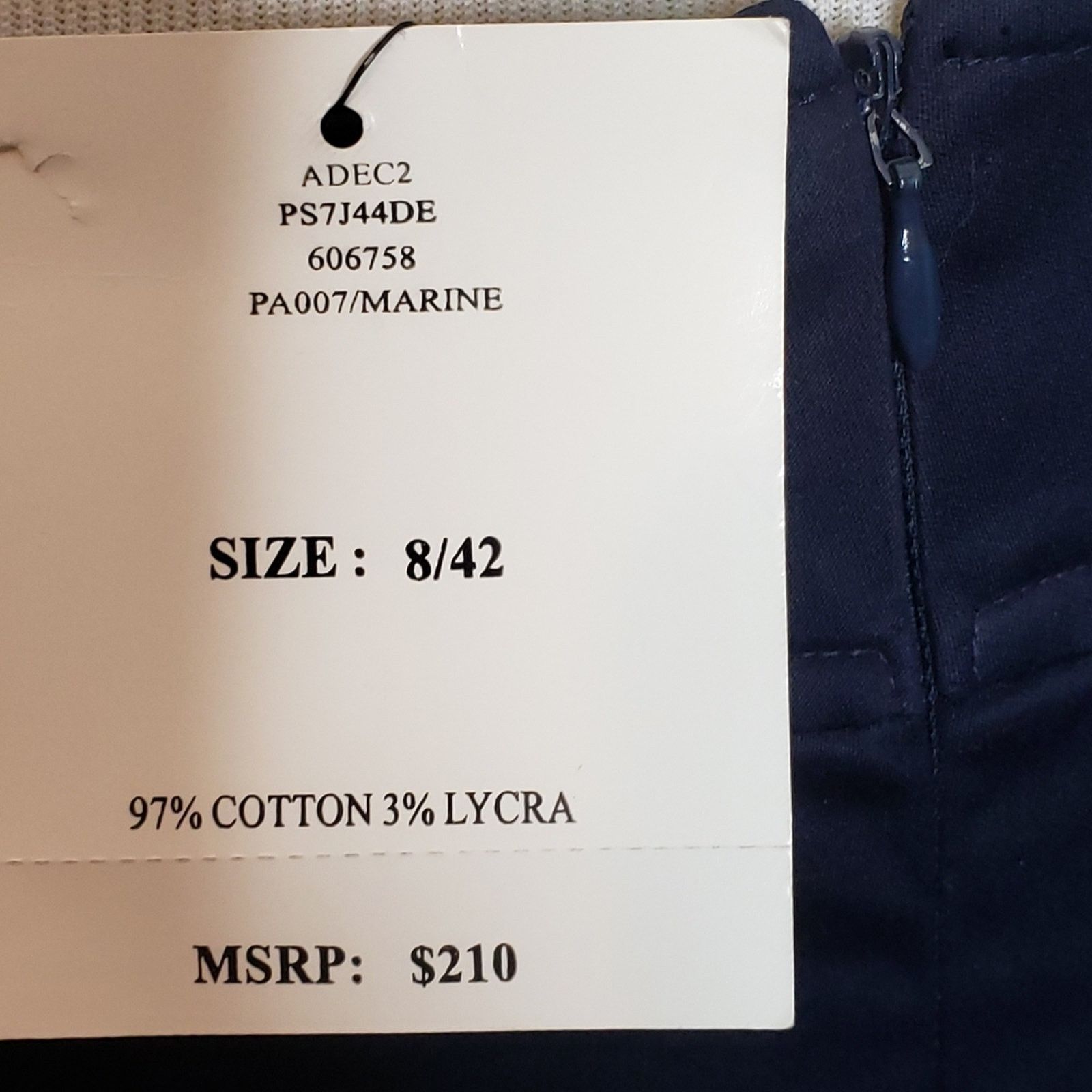 Other NWT ASEC2 Navy Zip back mini skirt by Philippe Adec SZ 8 Size 30" / US 8 / IT 44 - 8 Thumbnail