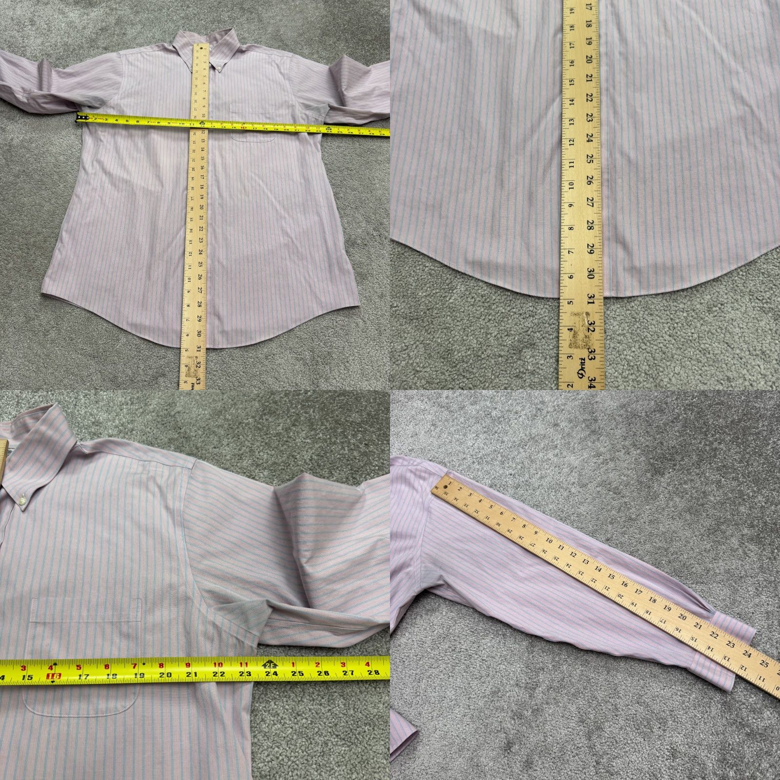 Brooks Brothers VINTAGE Brooks Brothers Dress Shirt Men 16.5 34 Pink Striped Cotton Blend Classic Shirt Size 46R - 9 Thumbnail