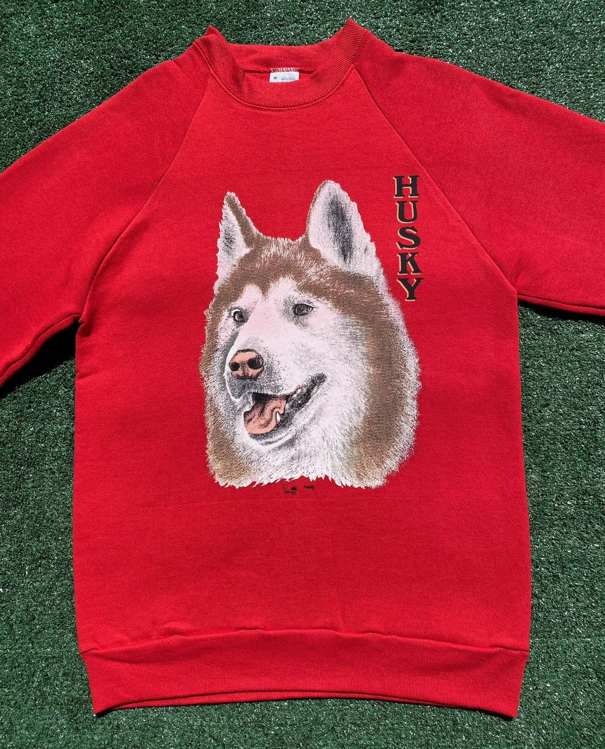 Fruit Of The Loom 90’s Husky Dog Red Sweatshirt Women’s Size Small Size S / US 4 / IT 40 - 3 Thumbnail