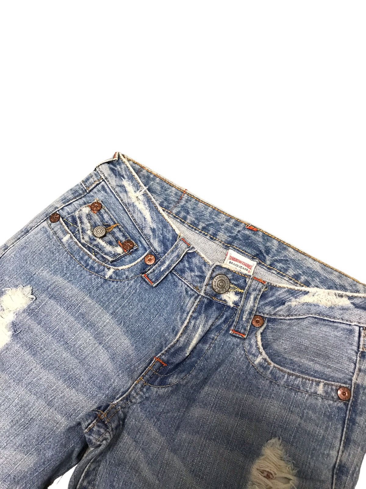 True Religion × Vintage Vintage True Religion #500 Distressed Denim Flared Jeans Size US 28 / EU 44 - 4 Thumbnail