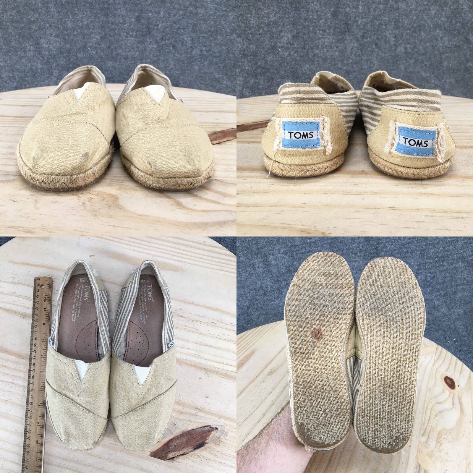 Toms TOMS Shoes Mens 8.5 Alpargata Rope Loafers Beige Canvas Casual Comfort Low Top Size M / US 6-8 / IT 42-44 - 8 Thumbnail
