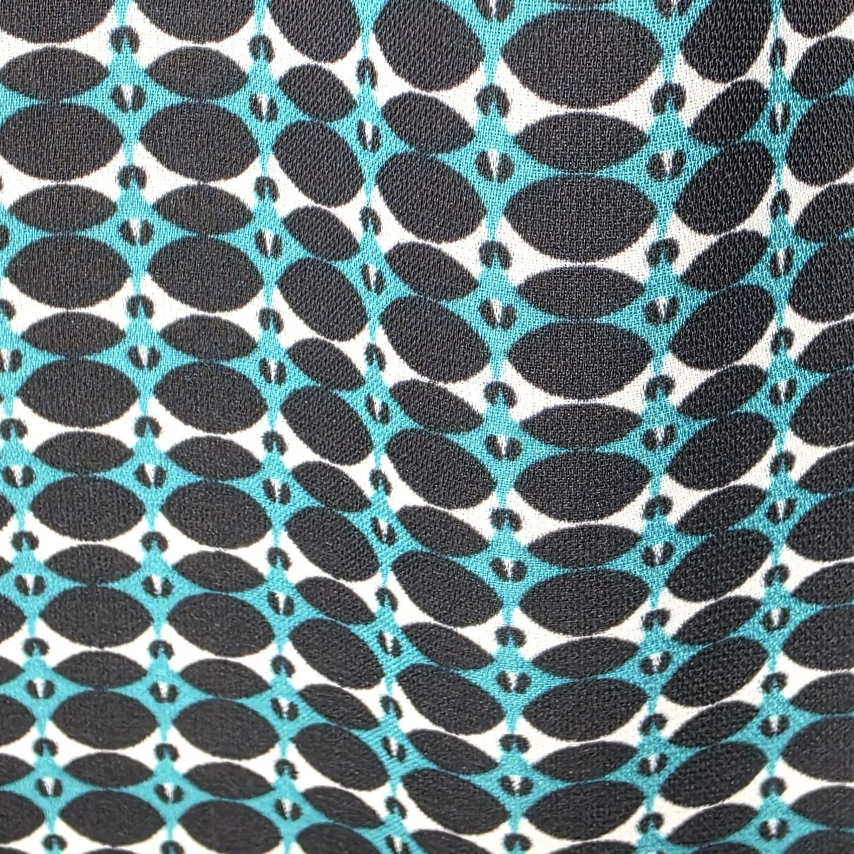 Laundry by Shelli Segal Laundry By Shelli Segal Blouse Womens L Geometric Roll Tab Long Sleeve Teal Size L / US 10 / IT 46 - 3 Thumbnail