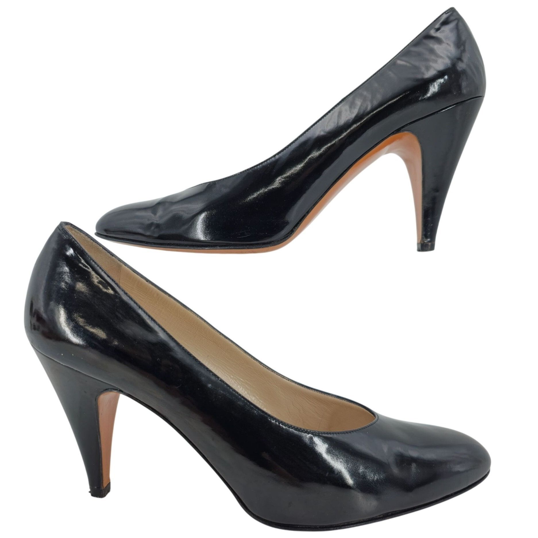 Saks Fifth Avenue × Salvatore Ferragamo Vintage Salvatore Ferragamo Black Leather Dress Pumps Womens Size US 8 / IT 38 - 5 Thumbnail