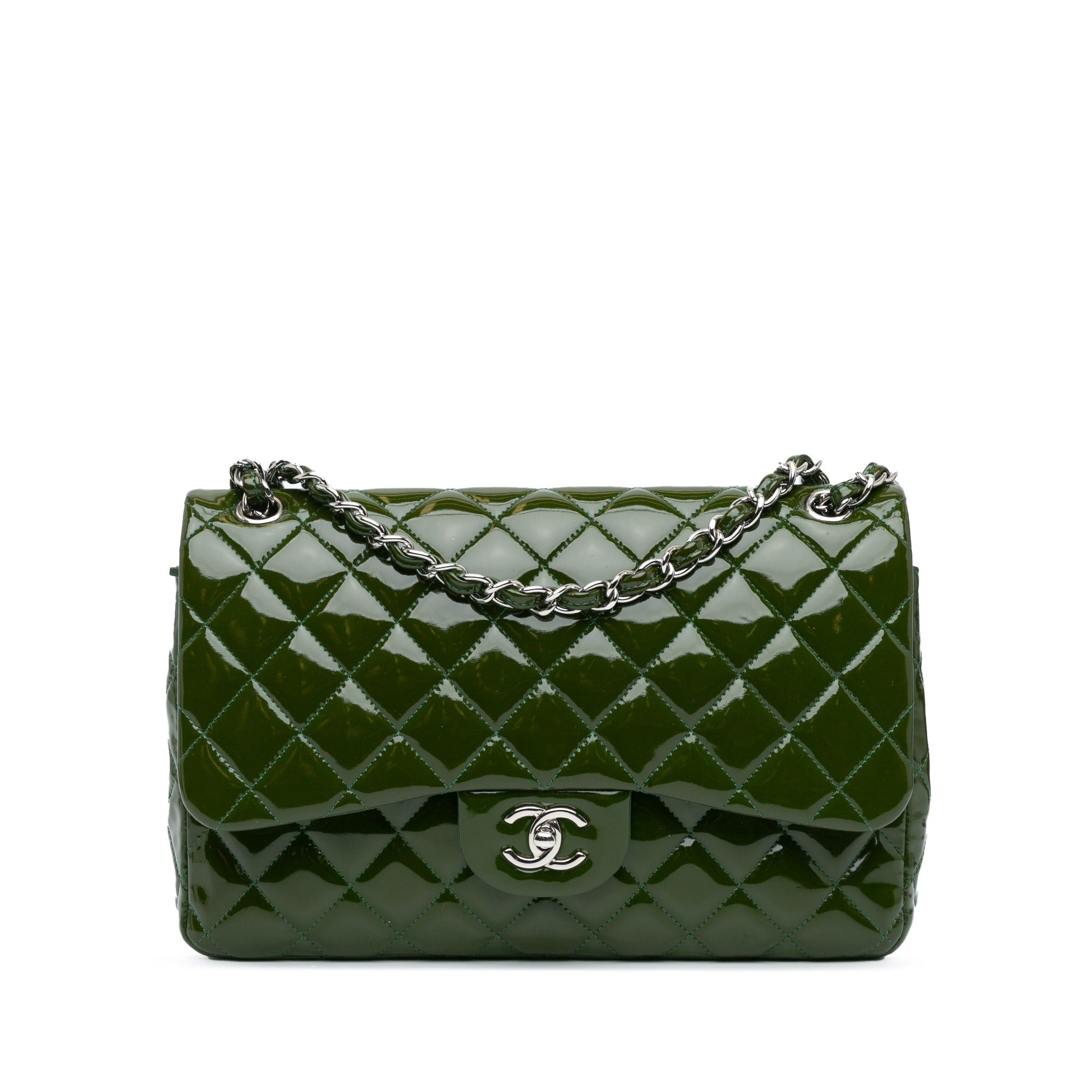 Chanel Chanel Jumbo Classic Patent Double Flap Green Size ONE SIZE - 1 Thumbnail