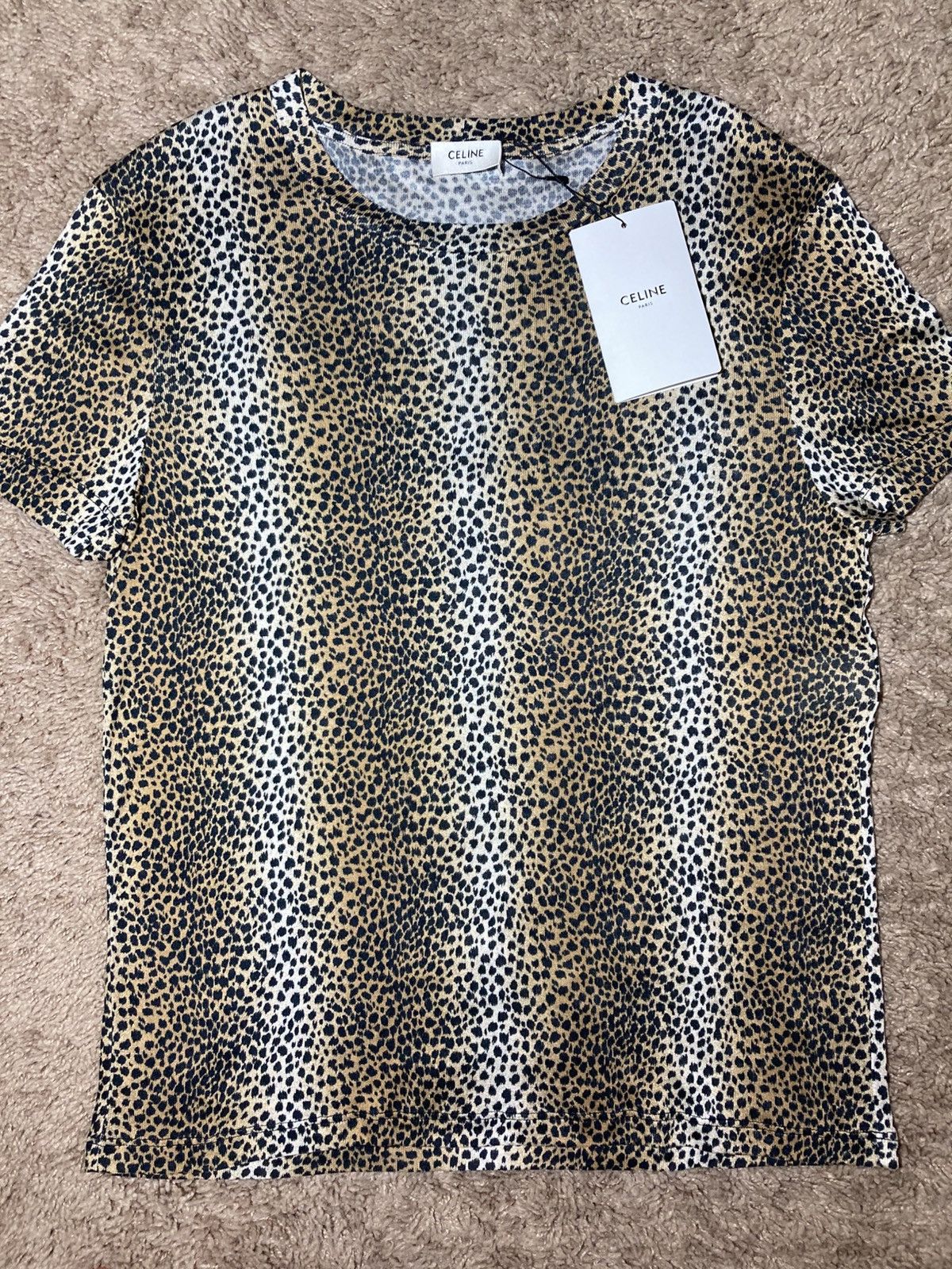 Celine SS19 Celine Cheetah Silk Shirt Crew 2019 Animal Print Hedi Size US S / EU 44-46 / 1 - 2 Thumbnail