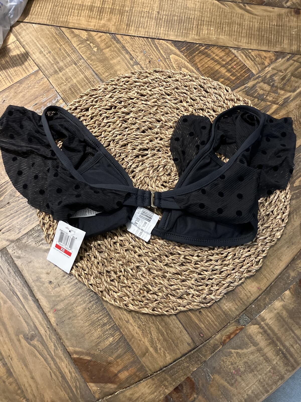 Other NWT Ella Moss Black Off Shoulder Bra Polka Dot Sleeves XS Size XS / US 0-2 / IT 36-38 - 4 Thumbnail