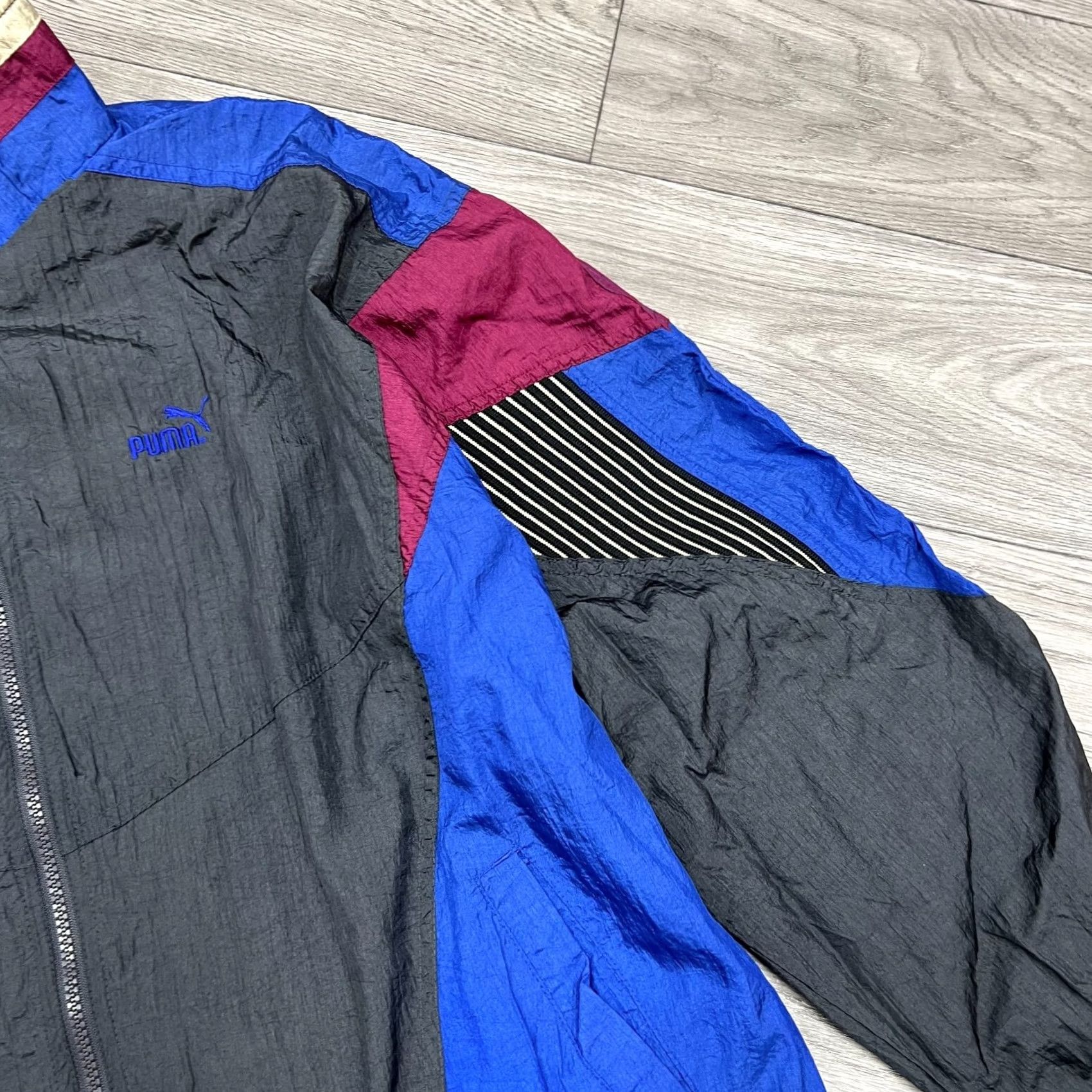 Puma VINTAGE PUMA Jacket Mens XL Shiny Nylon Zip-Up Retro Sportswear Track Jacket Size US XL / EU 56 / 4 - 3 Thumbnail
