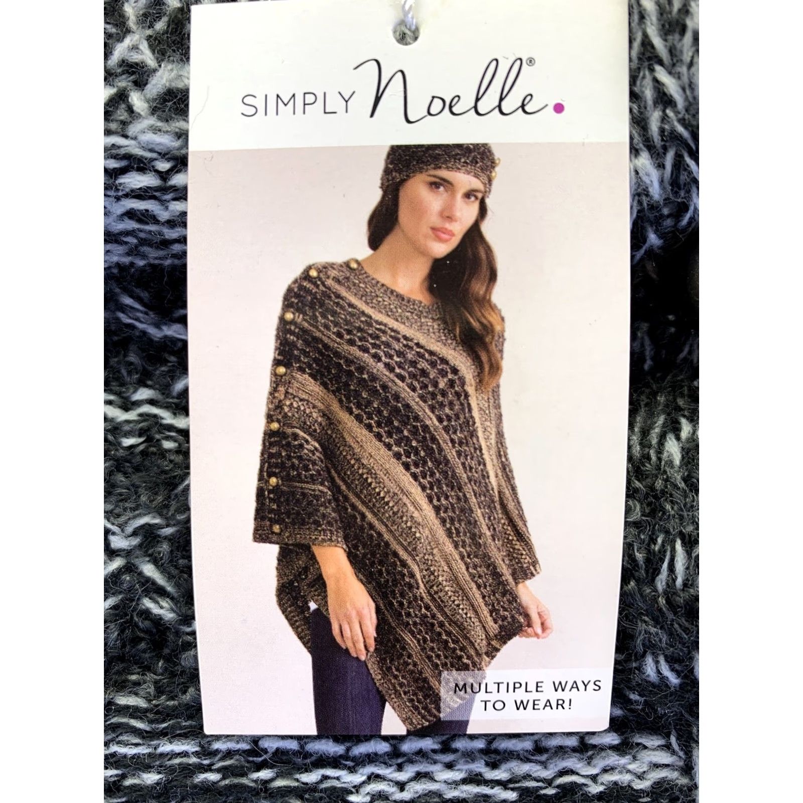 Vintage VINTAGE Simply Noelle Steel Gray Knit Versatile Wrap Womens OS NWT-6742 Size ONE SIZE - 2 Thumbnail