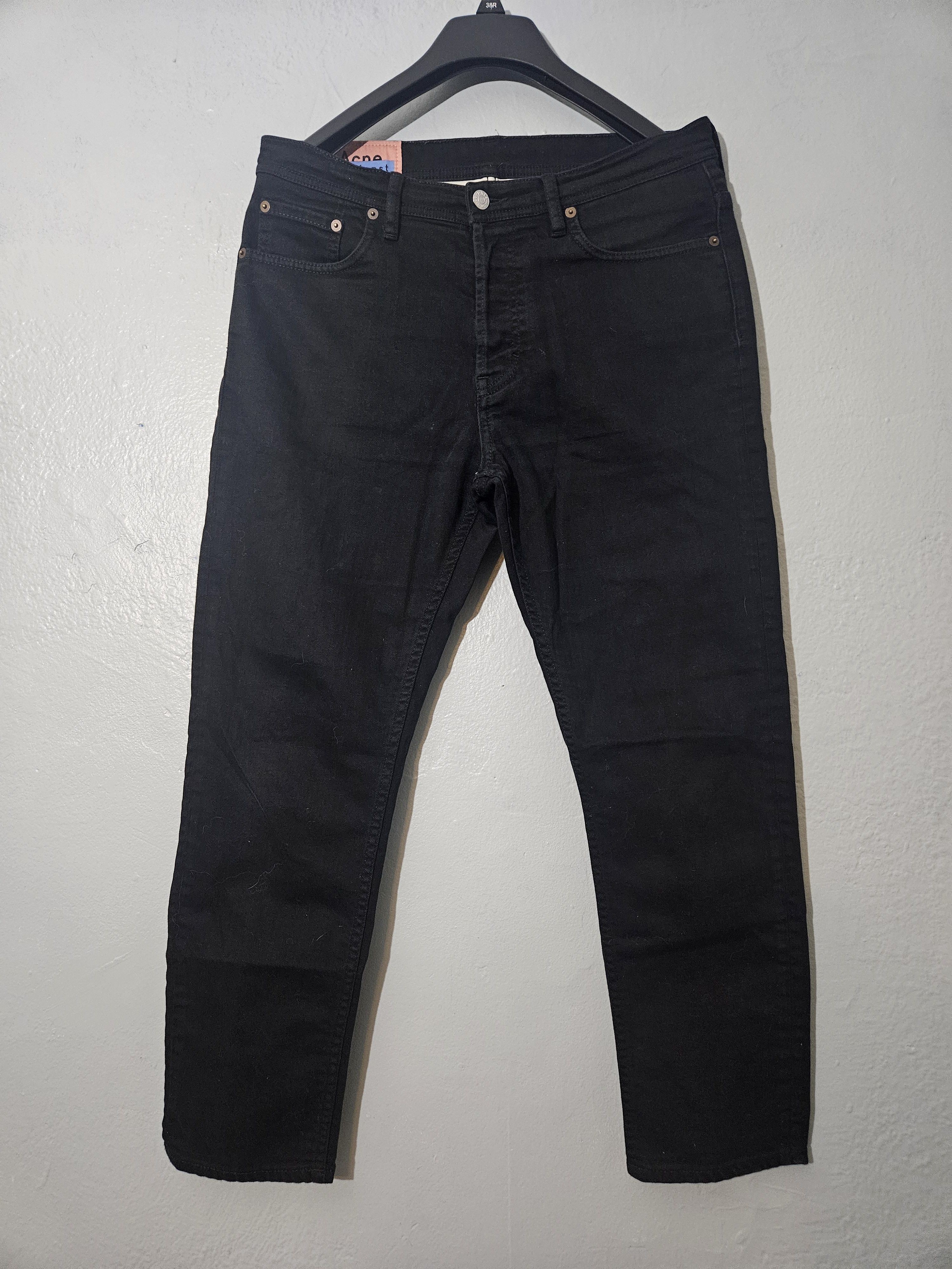 Acne Studios Blå Konst River Stay Black Bach Patch Denim Jeans Size US 32 / EU 48 - 1 Thumbnail