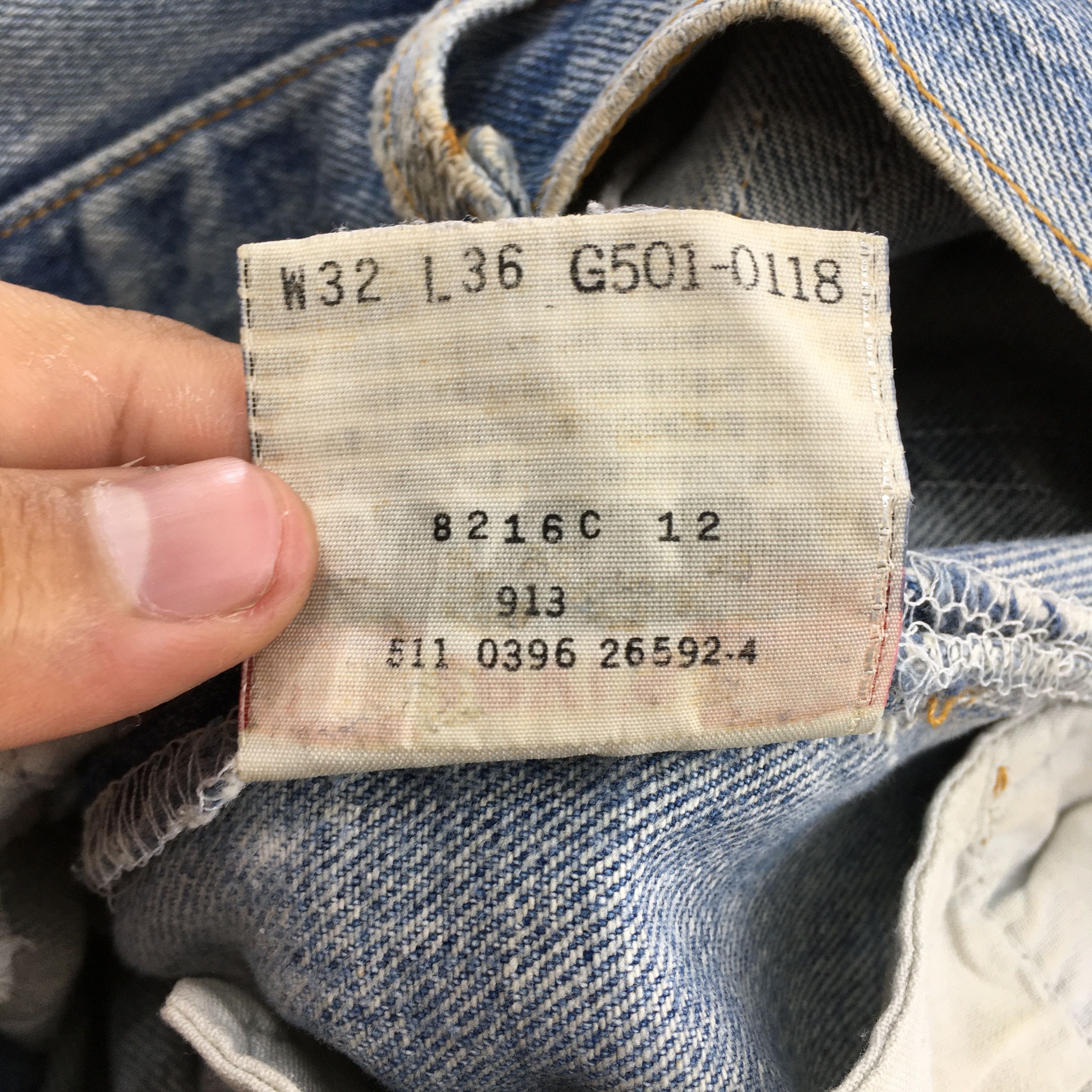 Levi's Size 31x33 Vintage 90s Levi's 501 Faded Blue Jeans S654 Size US 31 - 14 Thumbnail