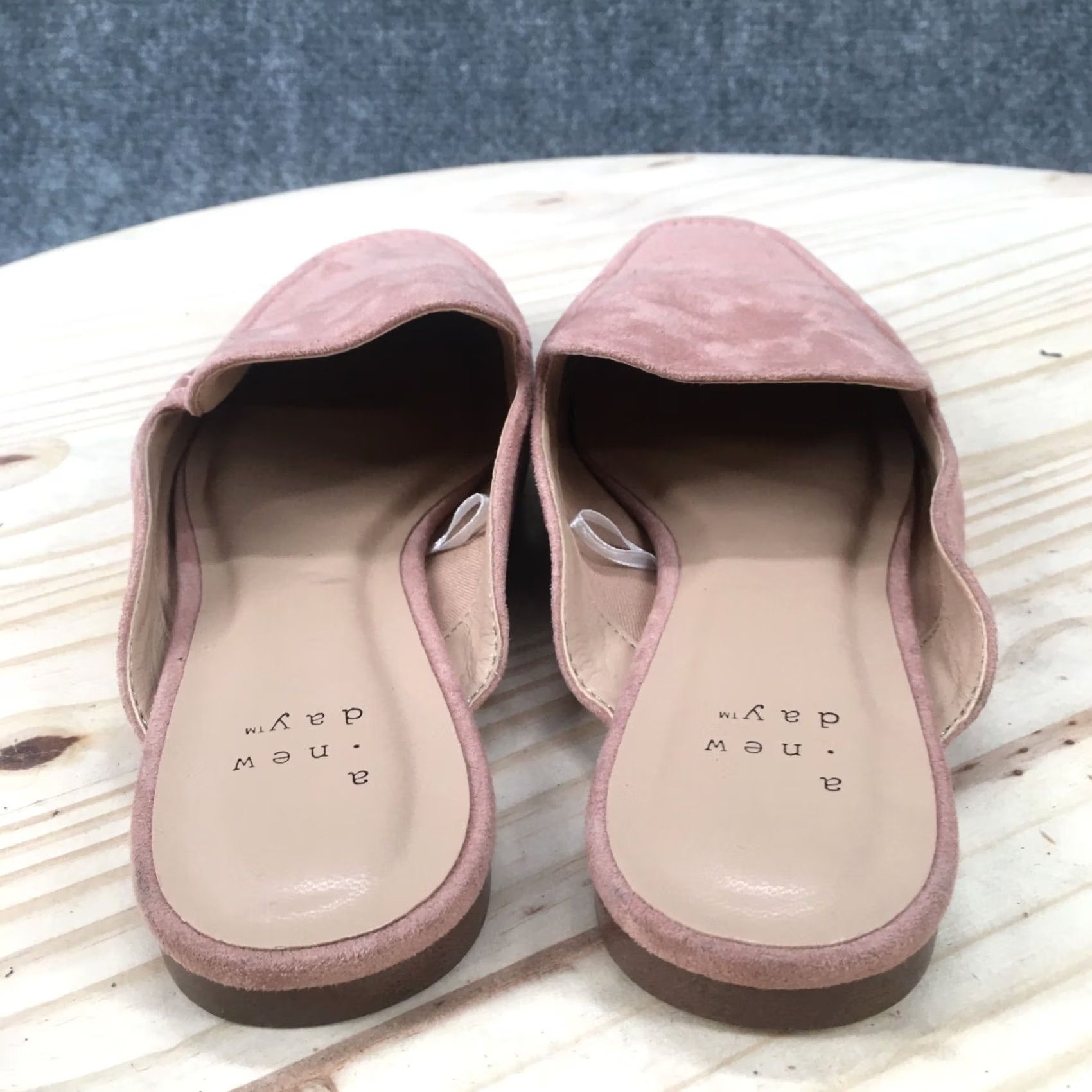 Vintage A New Day Mules Womens 6 Mabel Slip On Pink Suede Square Toe Casual Flats Size US 6 / IT 36 - 7 Thumbnail