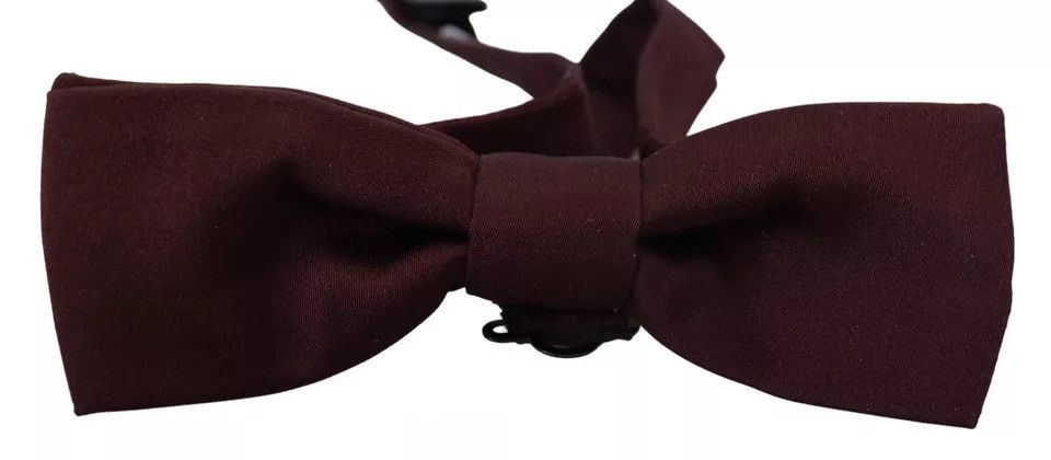 Dolce & Gabbana Bordeaux Silk Adjustable Neck Men Bow Men's Tie (Pre-Owned) Size ONE SIZE - 1 Thumbnail
