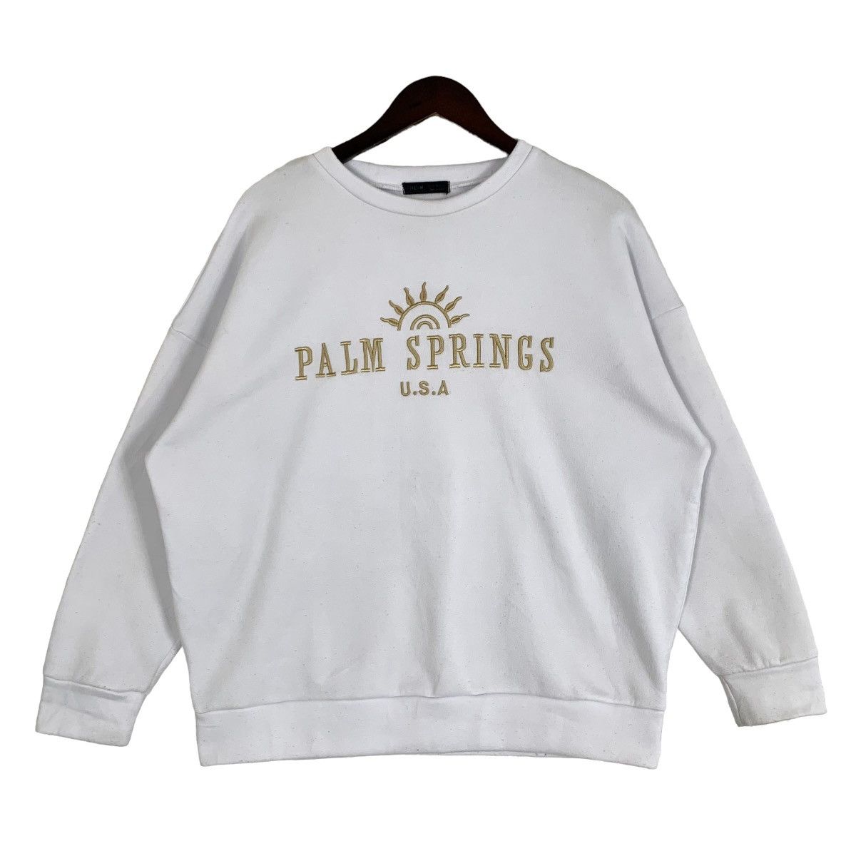 image of Shein Palm Springs Usa Crewneck Sweatshirt Size L in White, Men's