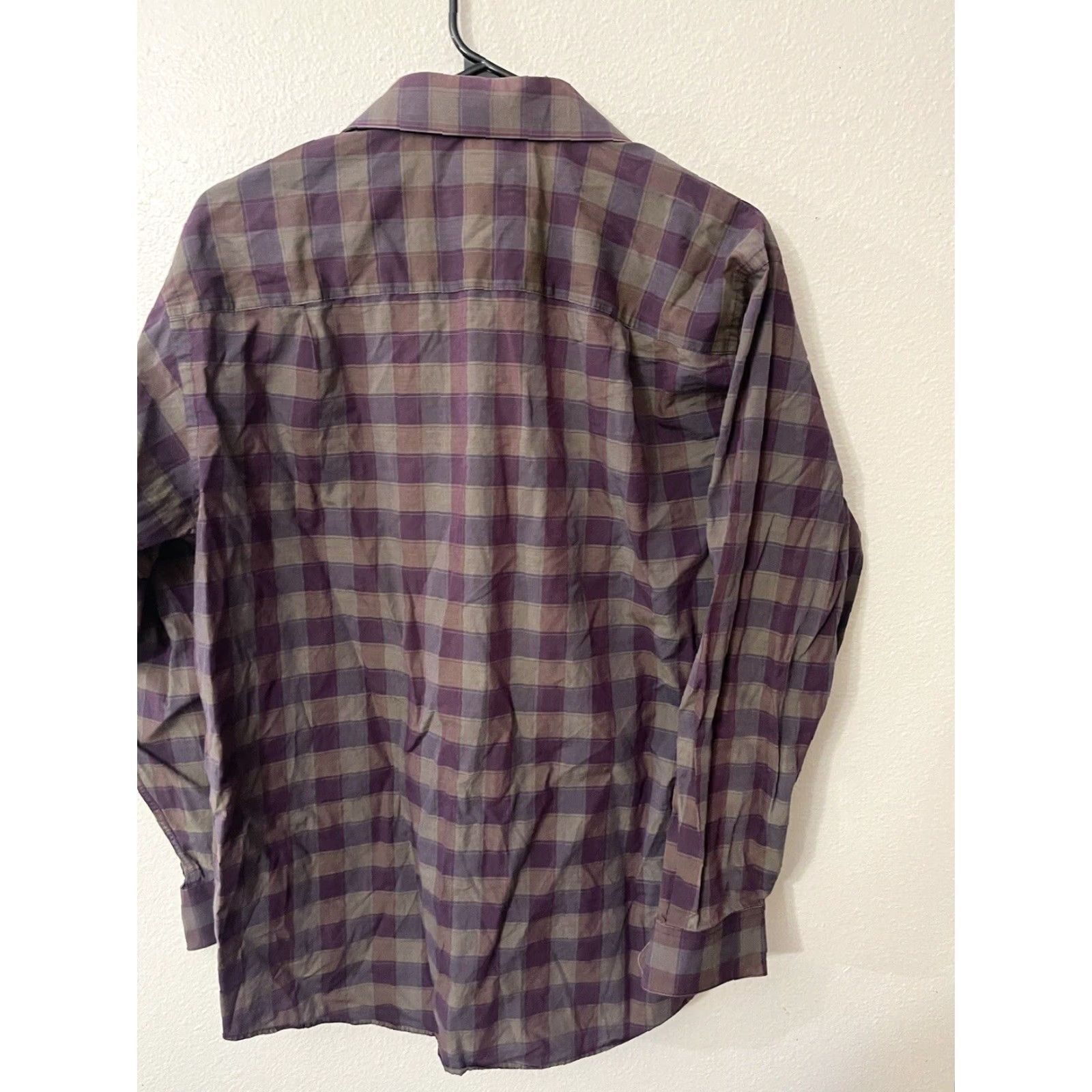 Calvin Klein Calvin Klein Shirt Regular Fit 16 Purple Plaid Long Sleeve Button Front Mens Size US L / EU 52-54 / 3 - 2 Thumbnail