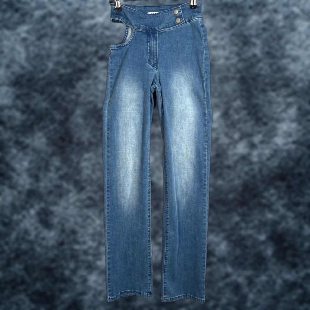 I.AM.GIA I.AM.GIA Jeans Womens XXS High-Waisted Straight-Leg Blue Denim Jeans Size 24" / US 00 / IT 34 - 1 Thumbnail