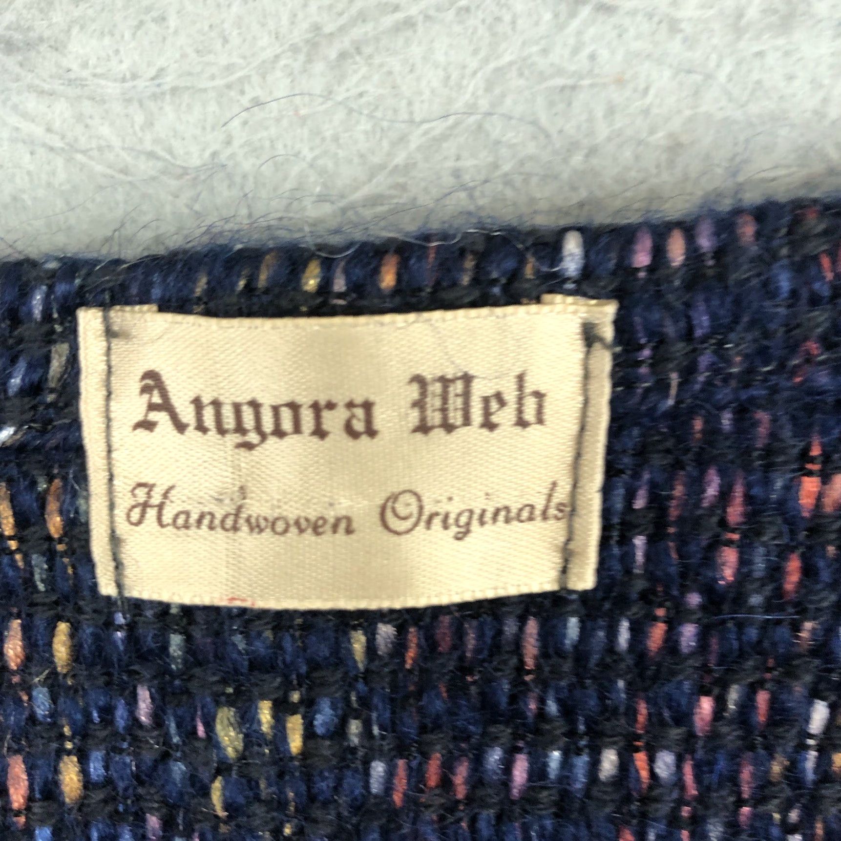 Rainbow Angora Web Sweater Womens One Size Blue Rainbow Speck Handwoven Goblin Core Size ONE SIZE - 3 Thumbnail