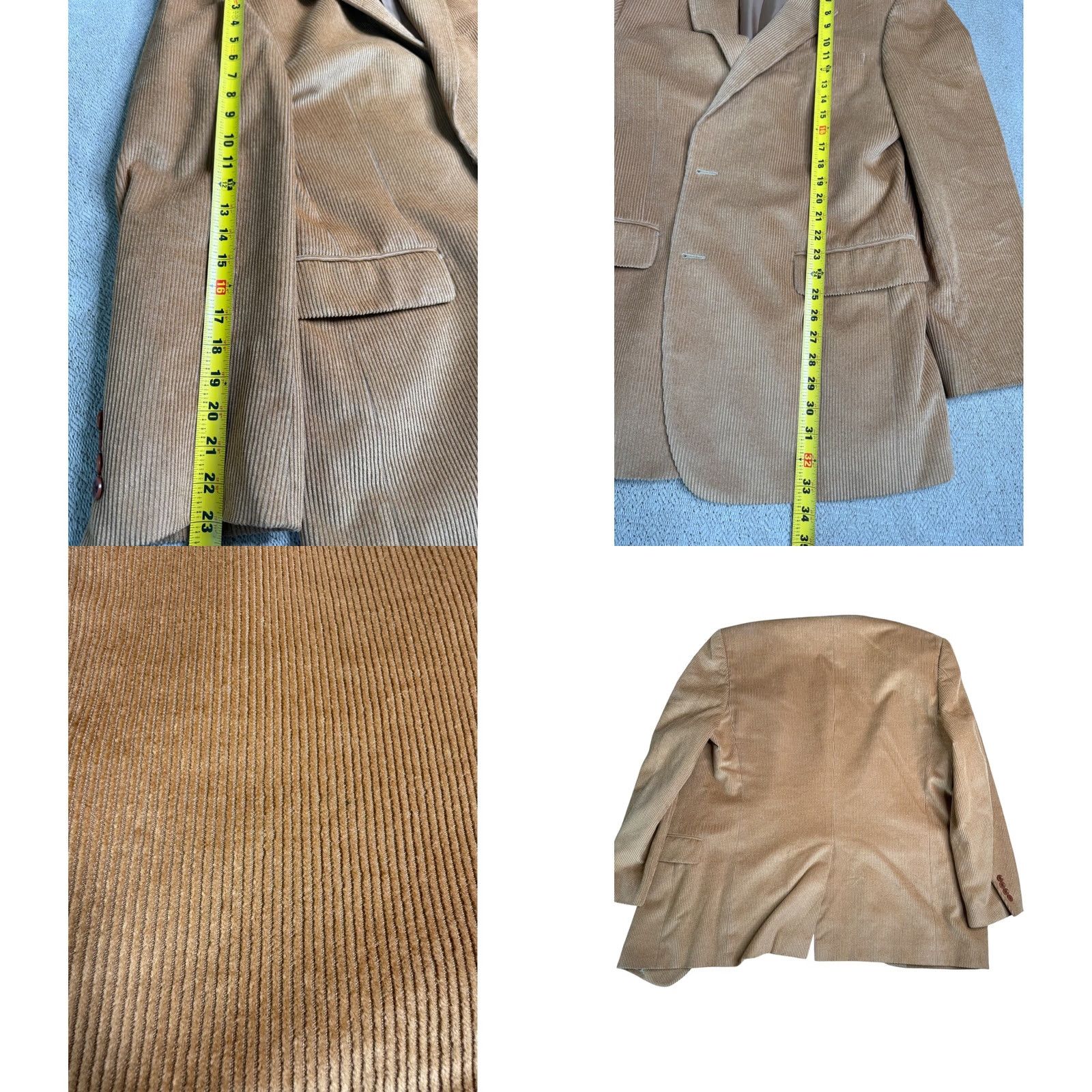 Jos. A. Bank VINTAGE JOS. A. BANK Corduroy Blazer Jacket Wool Silk Blend Tan L44 Mens Size 44R - 8 Thumbnail