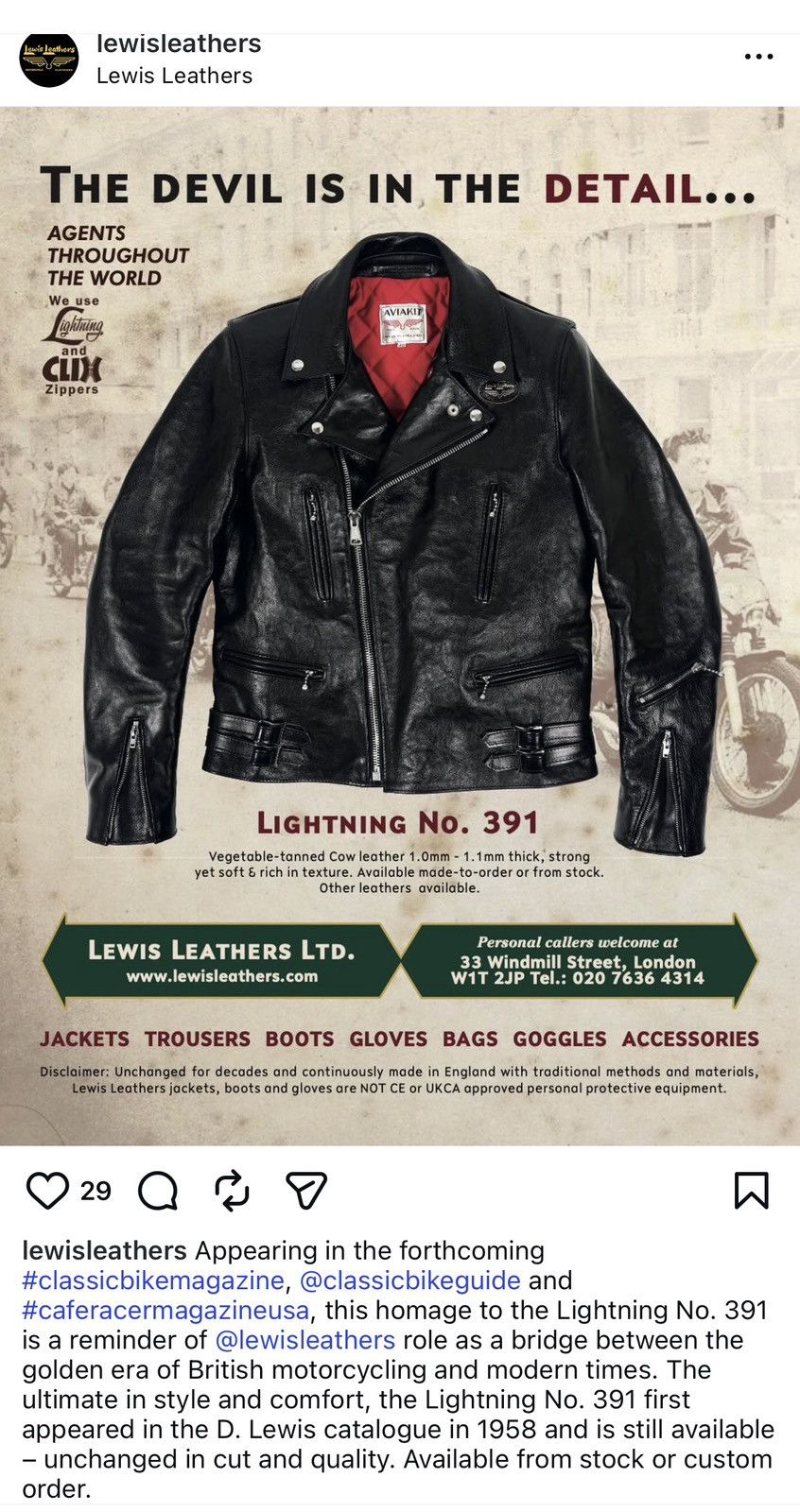 Lewis Leathers Lewis Leathers 391 Lightning Custom Horsehide Black Size 38 Size US XXS / EU 40 - 23 Thumbnail