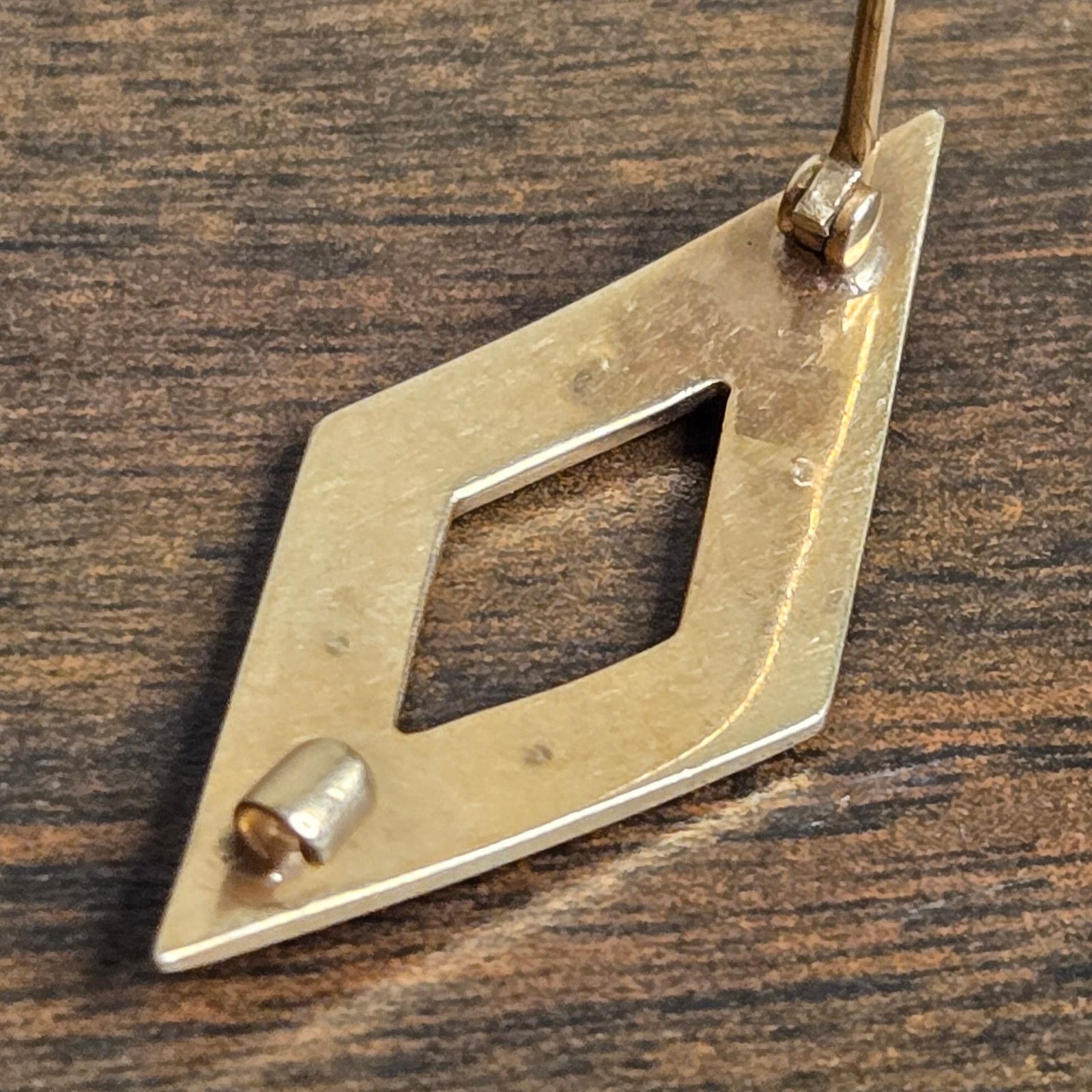 Vintage Antique Art Deco 10K Yellow Gold Seed Pearl Lozenge Brooch Size ONE SIZE - 6 Thumbnail