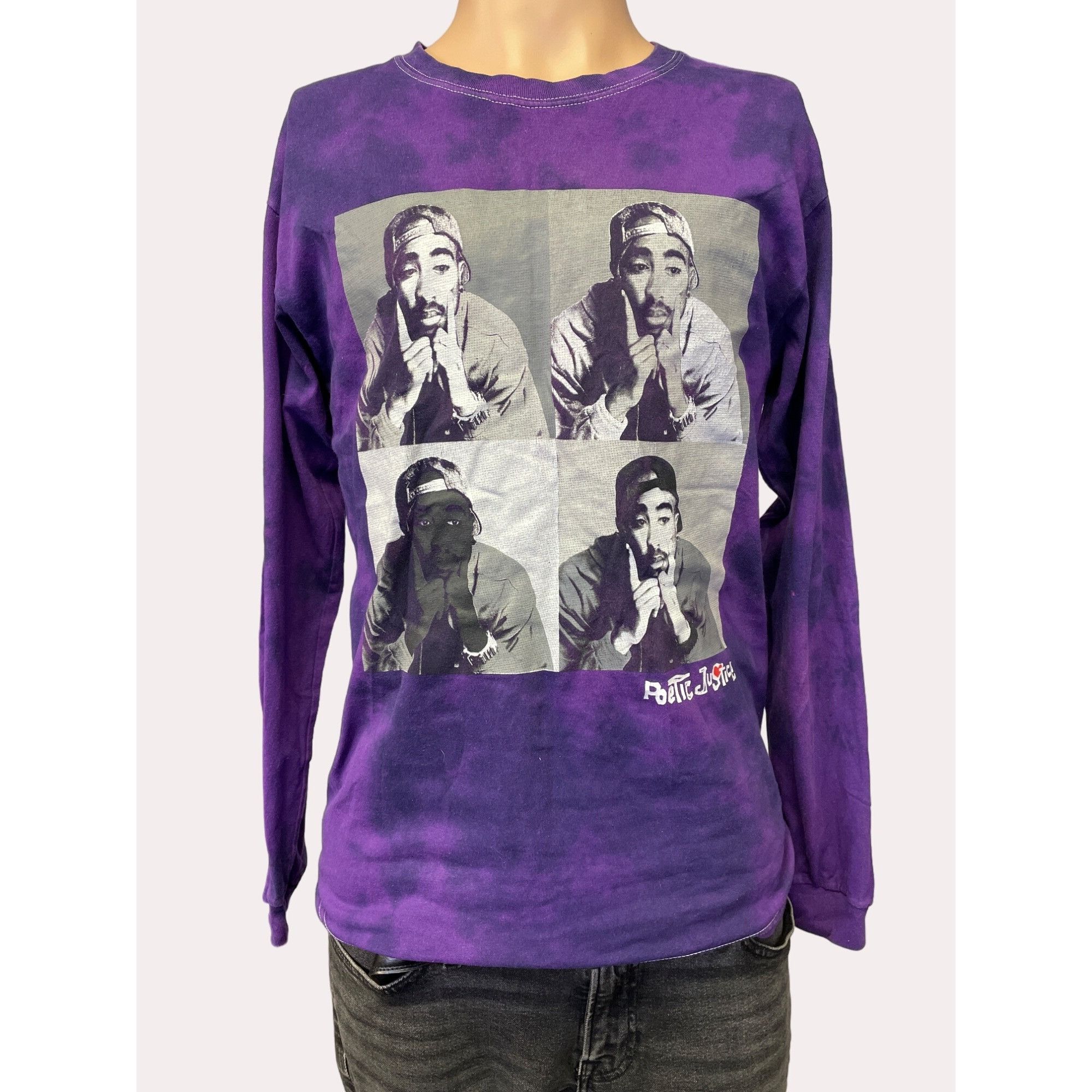 Other Poetic Justice Men's Tupac Purple Tie Dye Long Sleeve T-shir Size US M / EU 48-50 / 2 - 1 Thumbnail