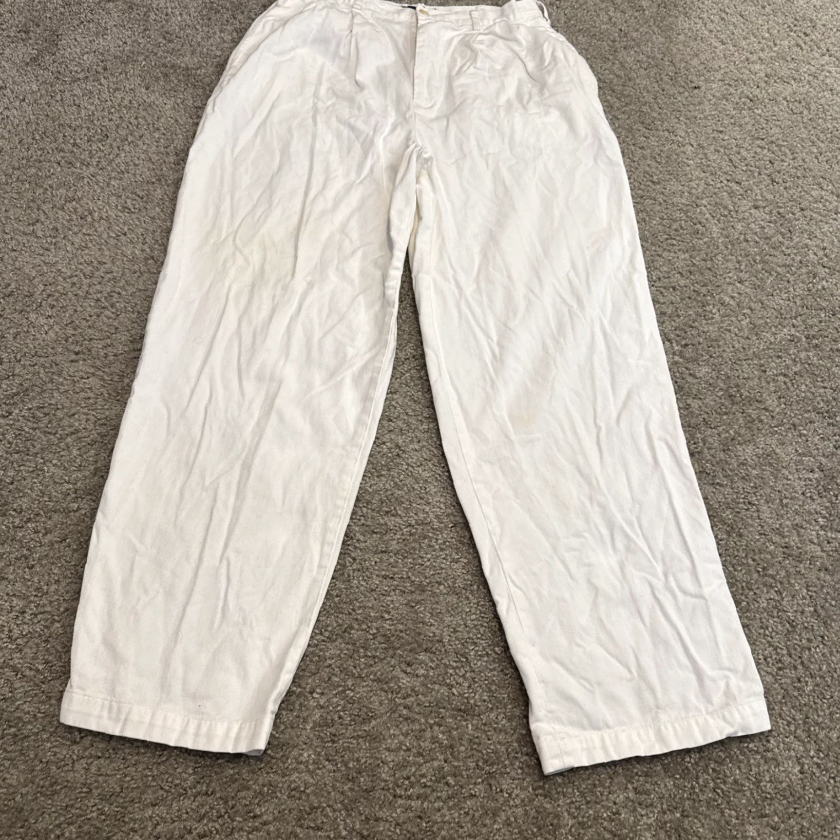 Ralph Lauren VINTAGE 80s Polo Ralph Lauren White Cotton Pants Dress Pants Women Size 12 Regular White 80s Polo Ralph Lauren Dress Pants Women 12 Size 34" / US 12 / IT 48 - 6 Thumbnail