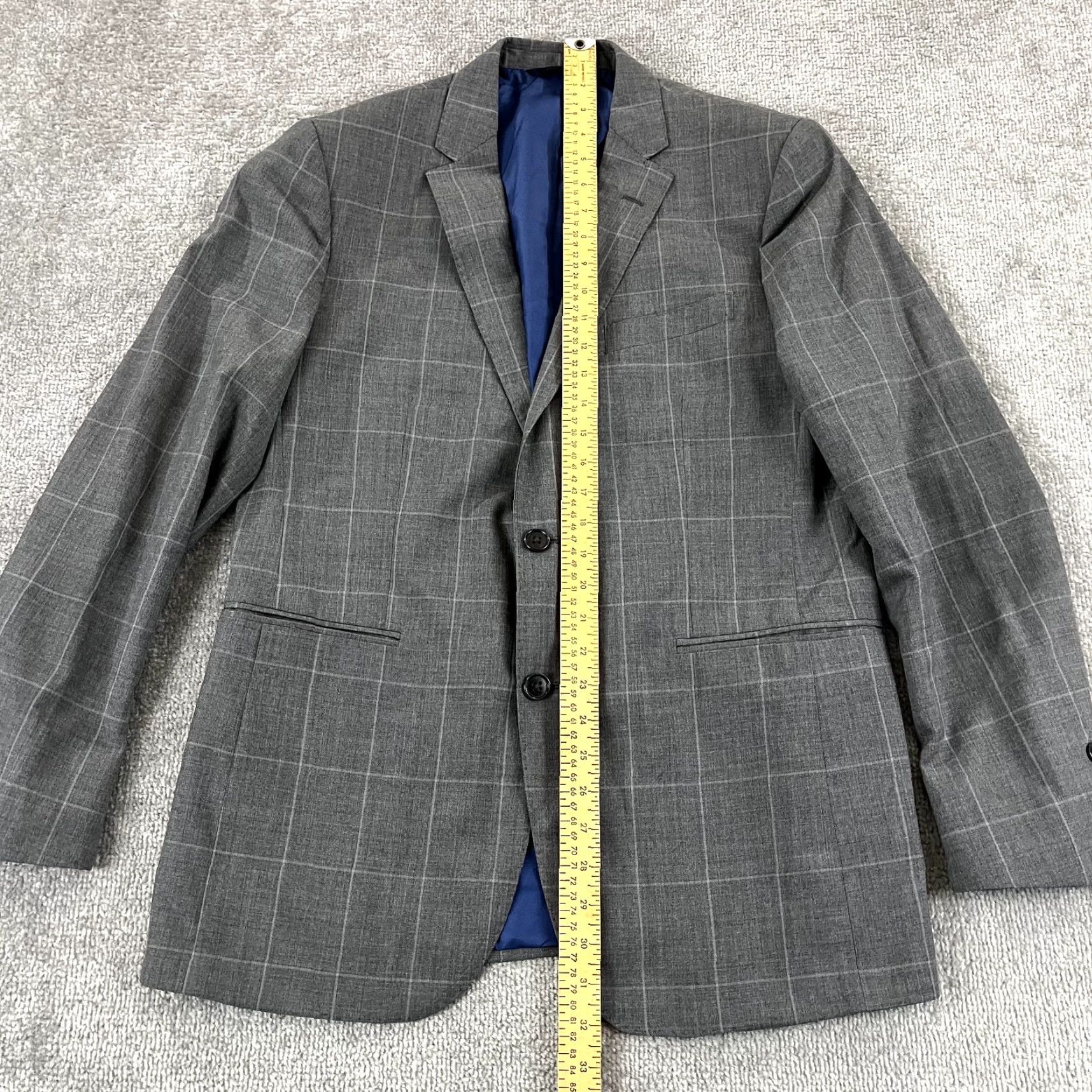 Brooks Brothers BROOKS BROTHERS Blazer Men 41R Gray Plaid Wool 2 Button Jacket Single-Breasted Regular Size 42R - 6 Thumbnail