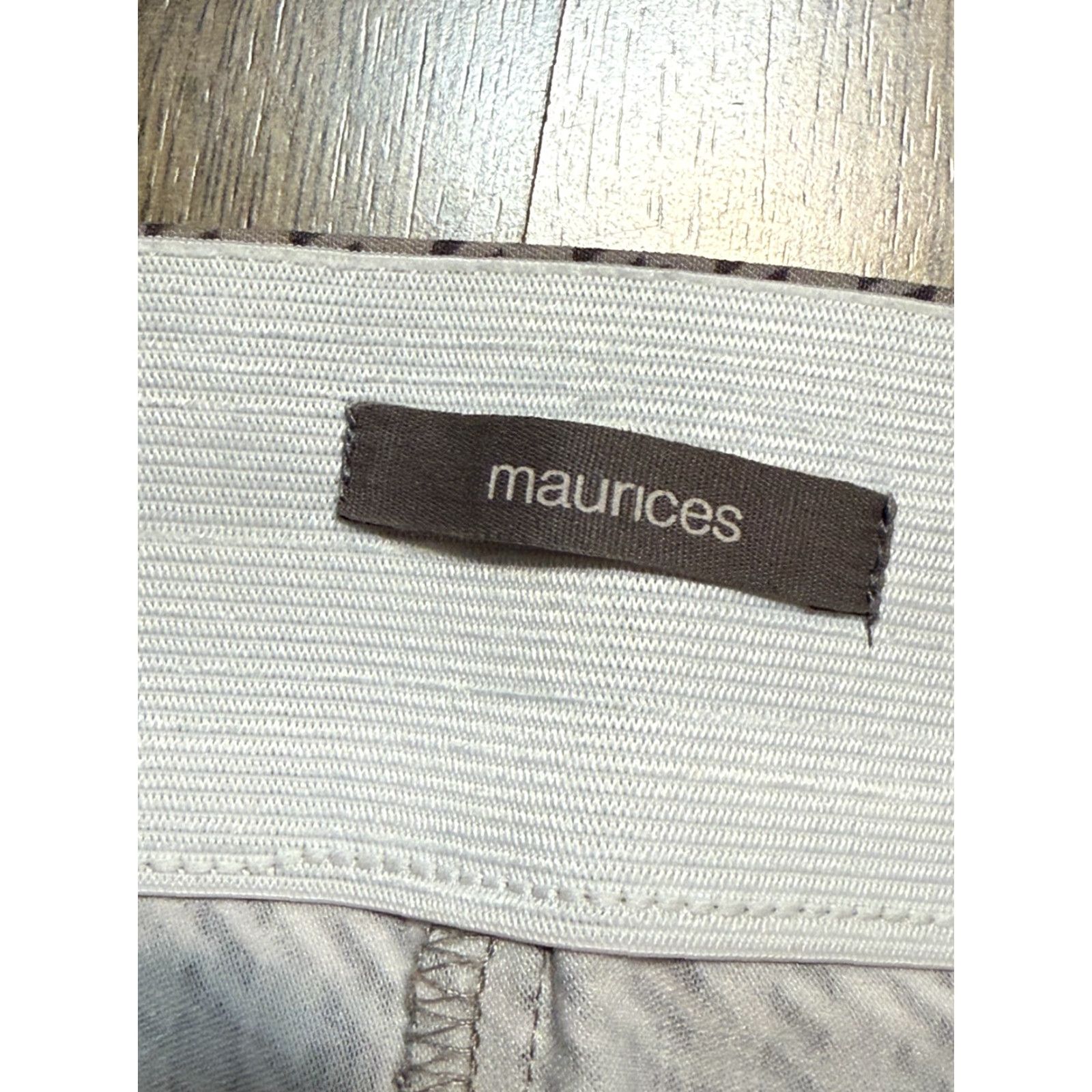 Vintage Maurices Pants Women’s Medium Pink Brown Striped Straight Pull On Casual Jeans Trousers Ankle Inseam 26.5” Regular Fit Womens Size 32" / US 10 / IT 46 - 4 Thumbnail